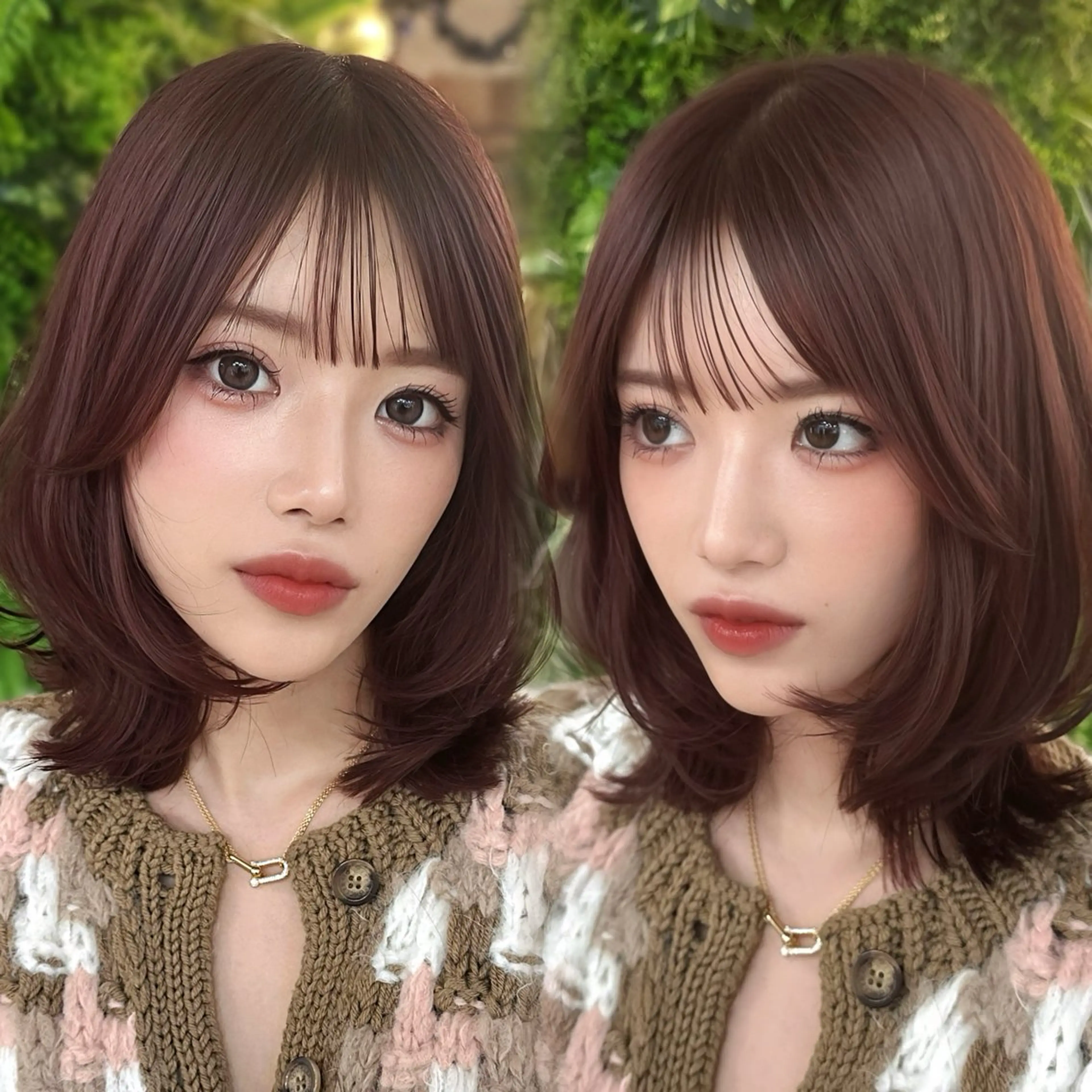 ミディアム カラー ミディアムレイヤー レッドカラー レイヤーカット 似合わせカット カット ヘアカラー Pocket仙台 💚モエリのヘアスタイル