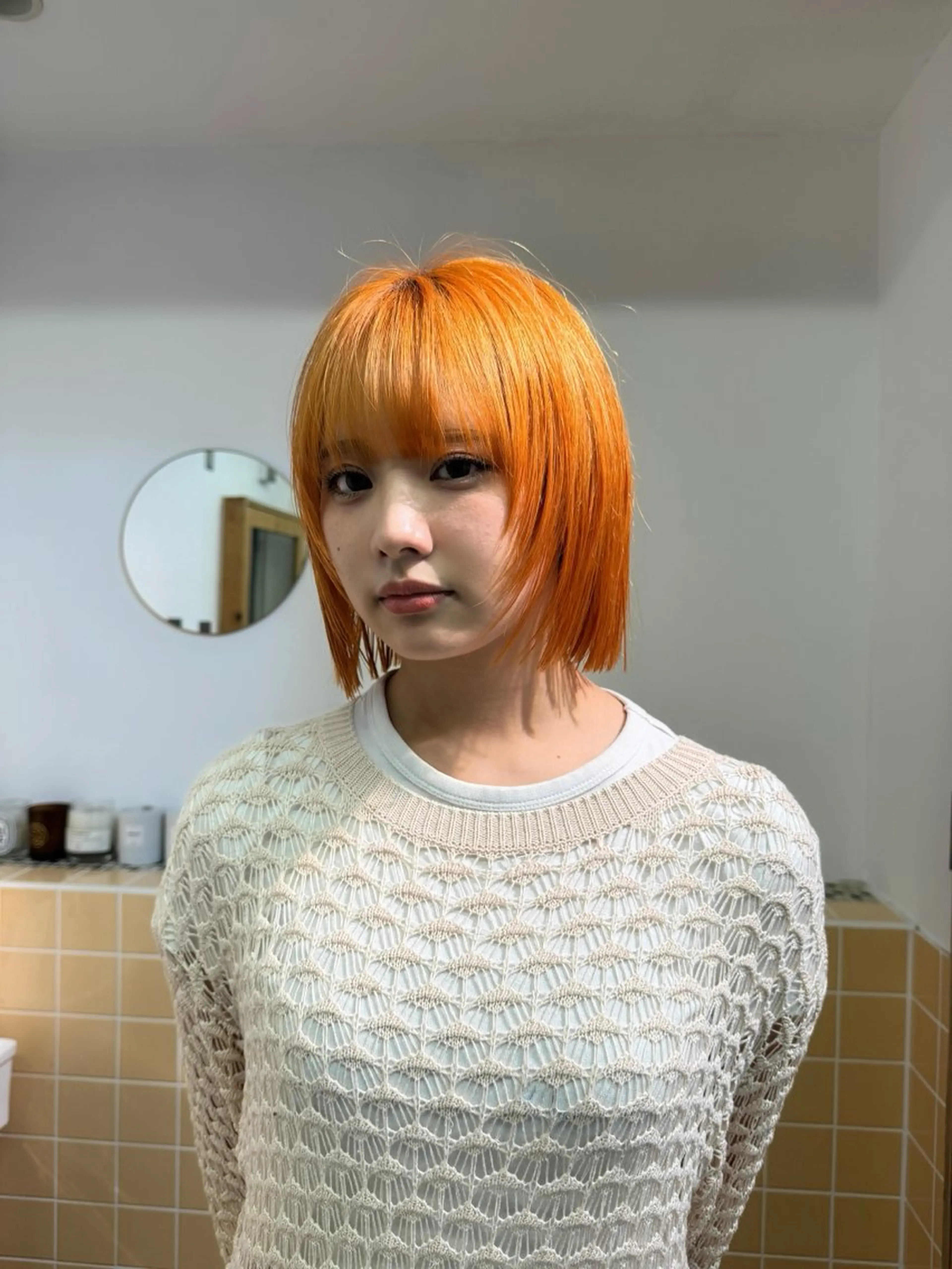 ショート カット ヘアカラー トリートメント LUCCI所属・udaハイトーン /ボブ/レイヤーのヘアスタイル