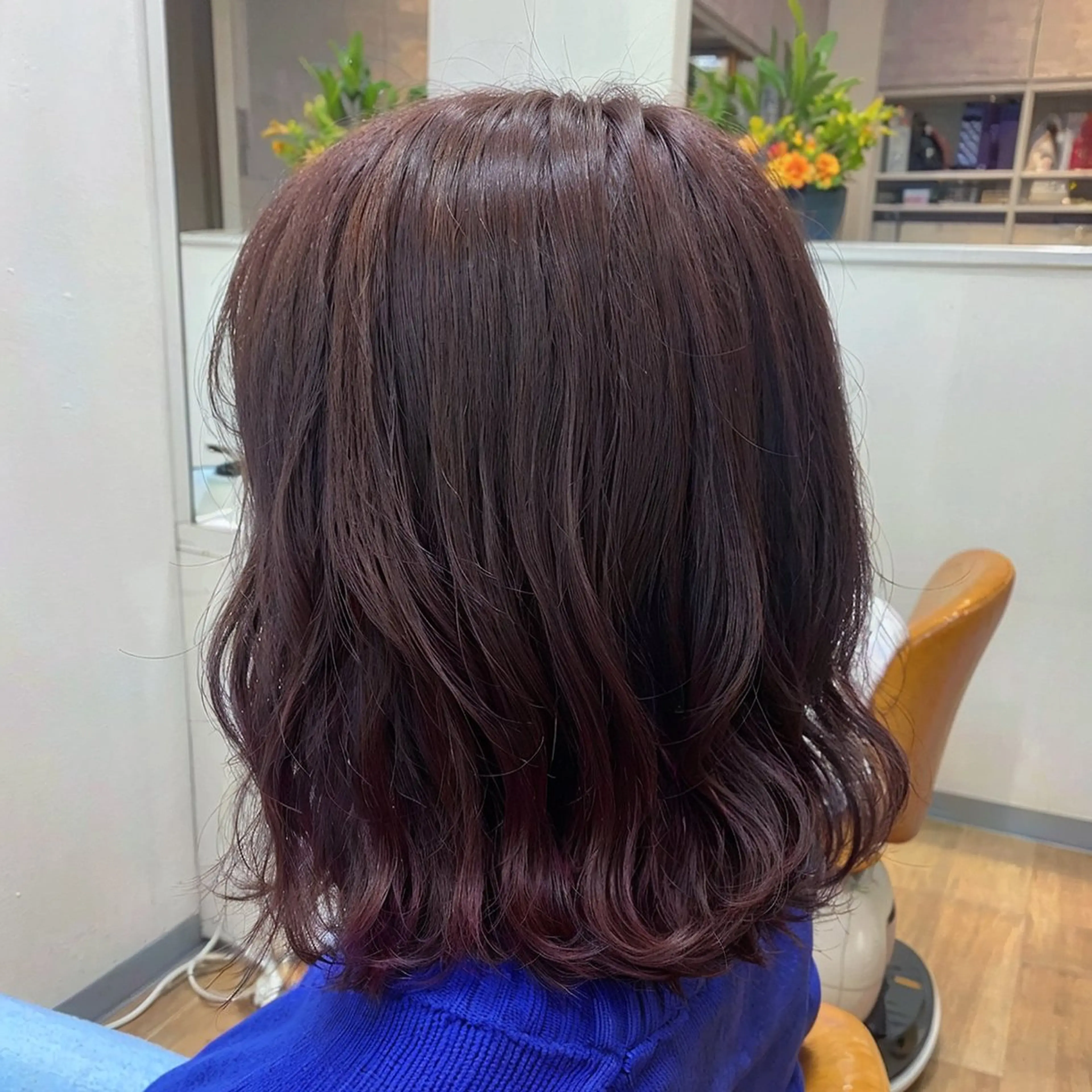 ミディアム カラー カシス トリートメント ブリーチなし透明感 🕊ワダ　ユイのヘアスタイル