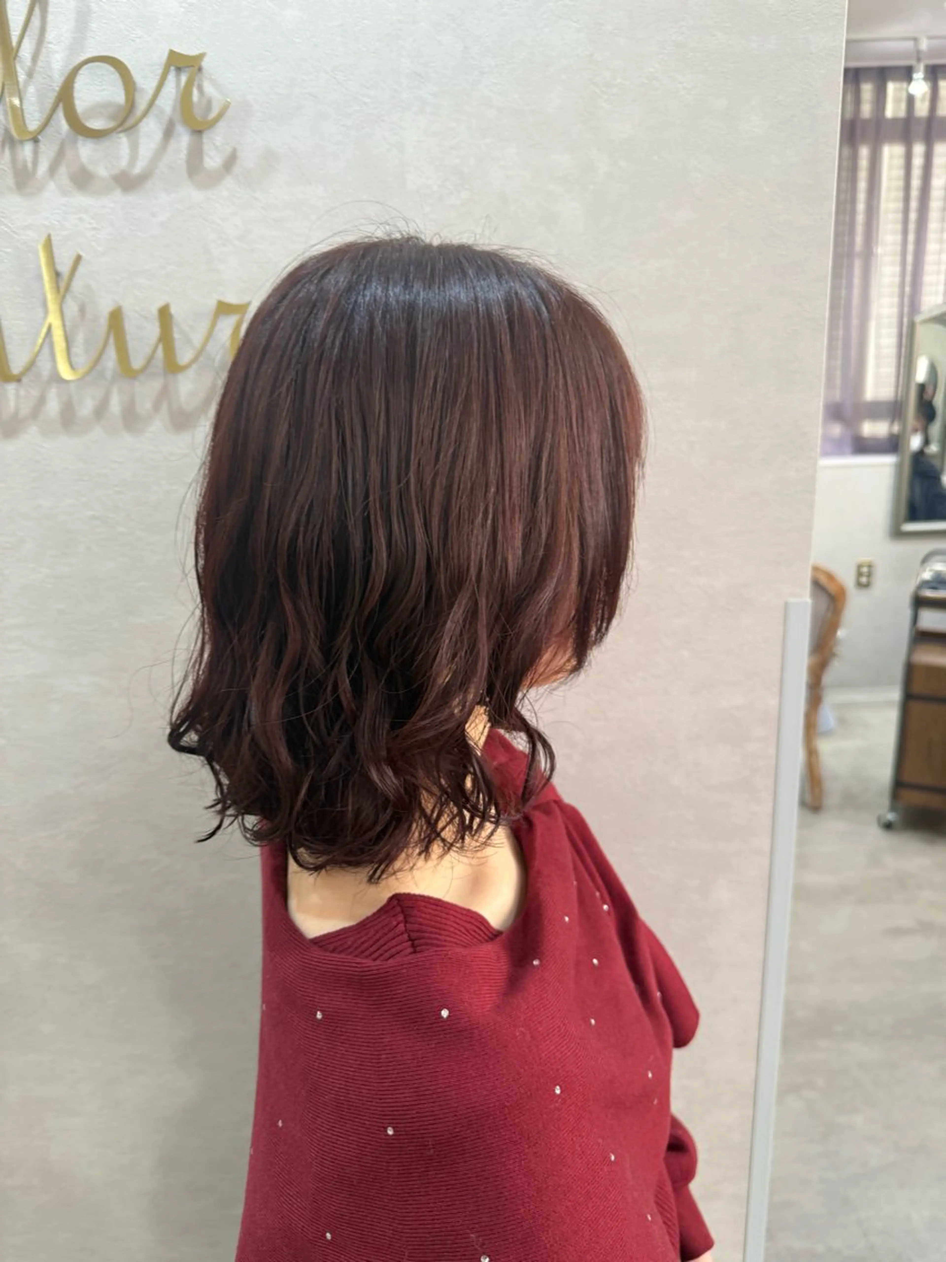 ミディアム カット ヘアカラー パーマ ゆうな/レイヤー 髪質改善のヘアスタイル