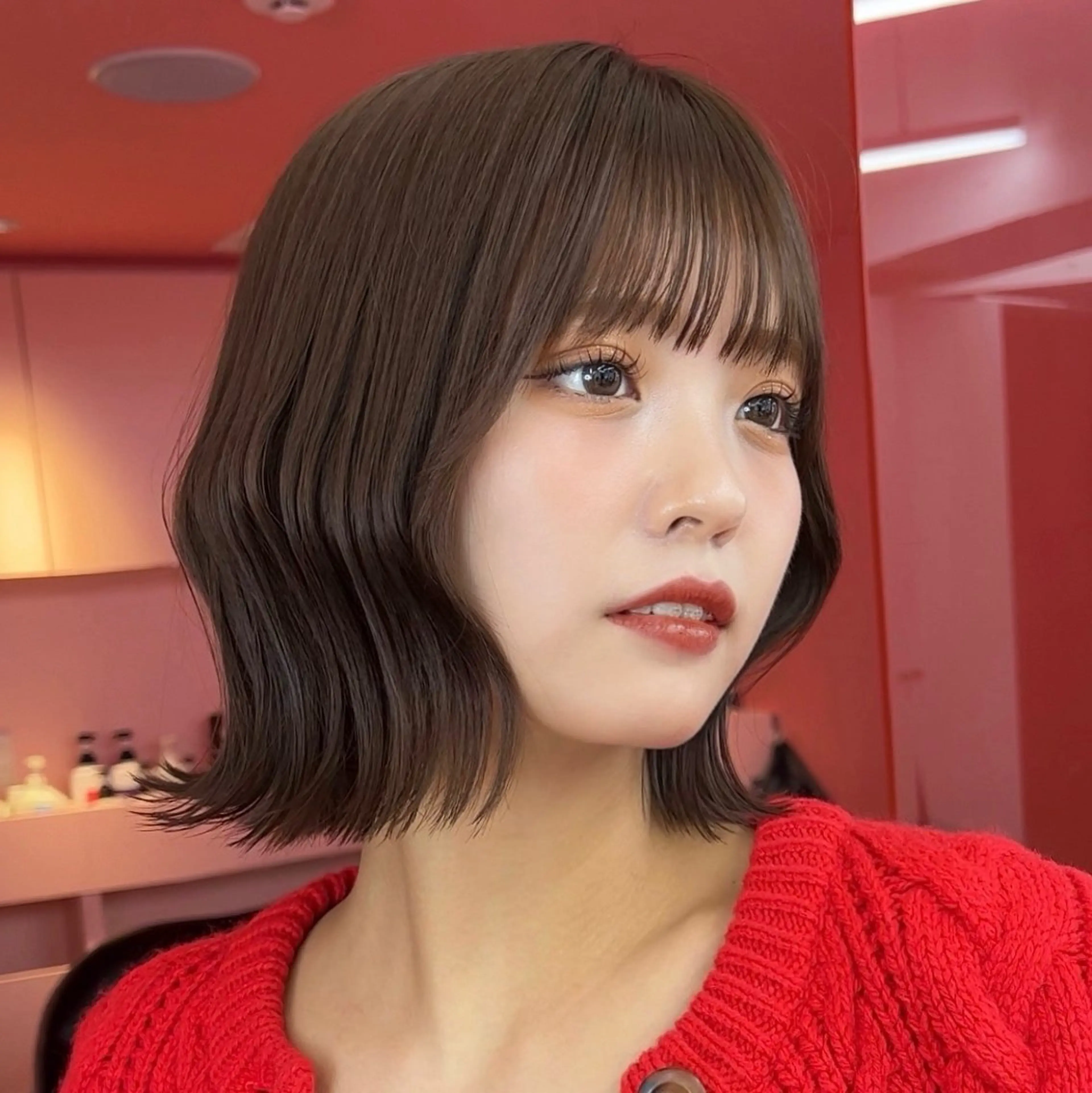 ショート カラー カット ヘアカラー トリートメント 莉乃/縮毛矯正/髪質 改善/艶カラーのヘアスタイル