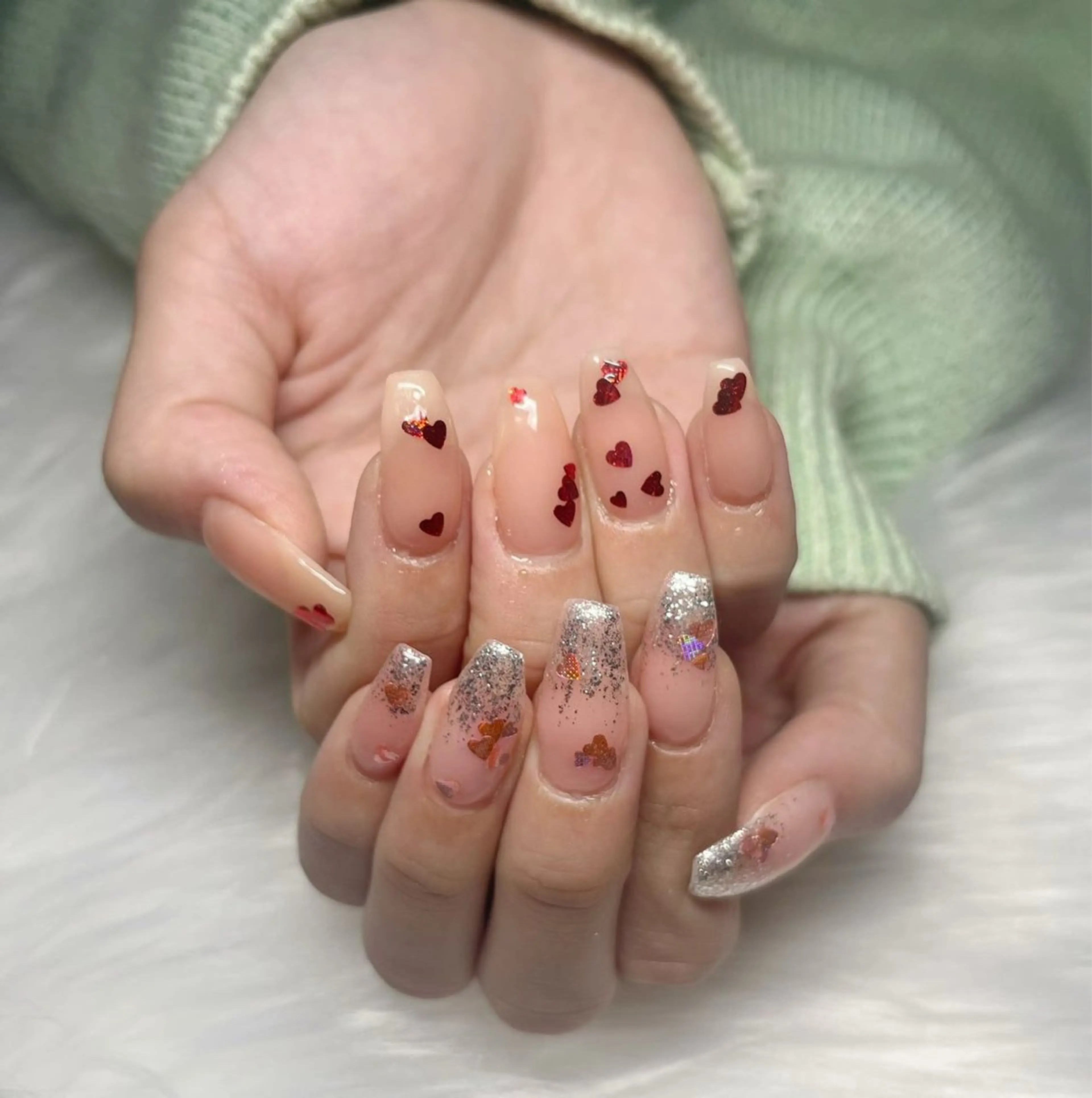 ネイル バレンタイン ハンドネイル ハンドケア 💜MIYA nail川崎店のネイルデザイン