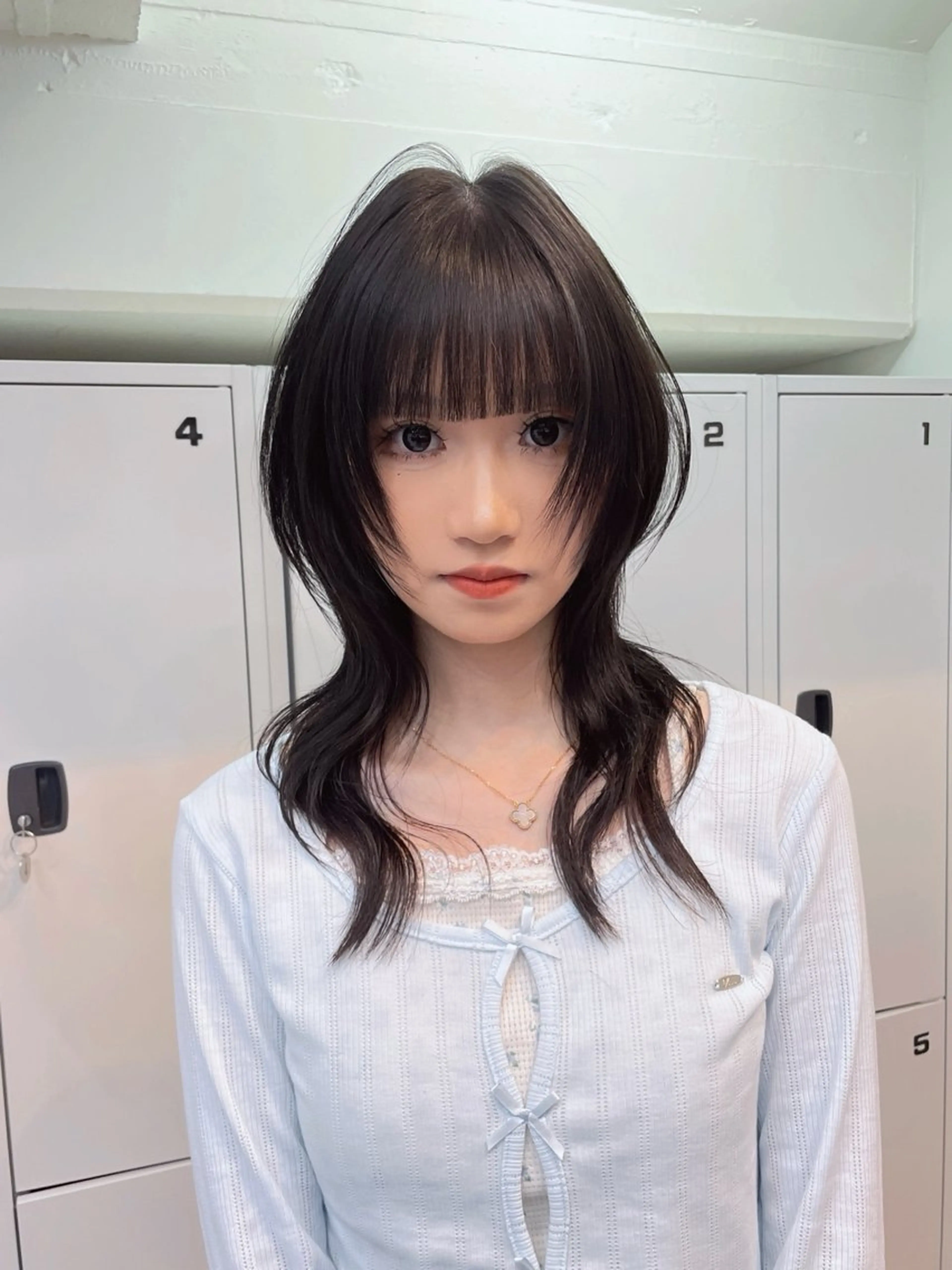 セミロング カラー ブラウンカラー モカブラウン ハッシュカット カット ヘアカラー yu-kaハッシュ カット/韓国レイヤーのヘアスタイル