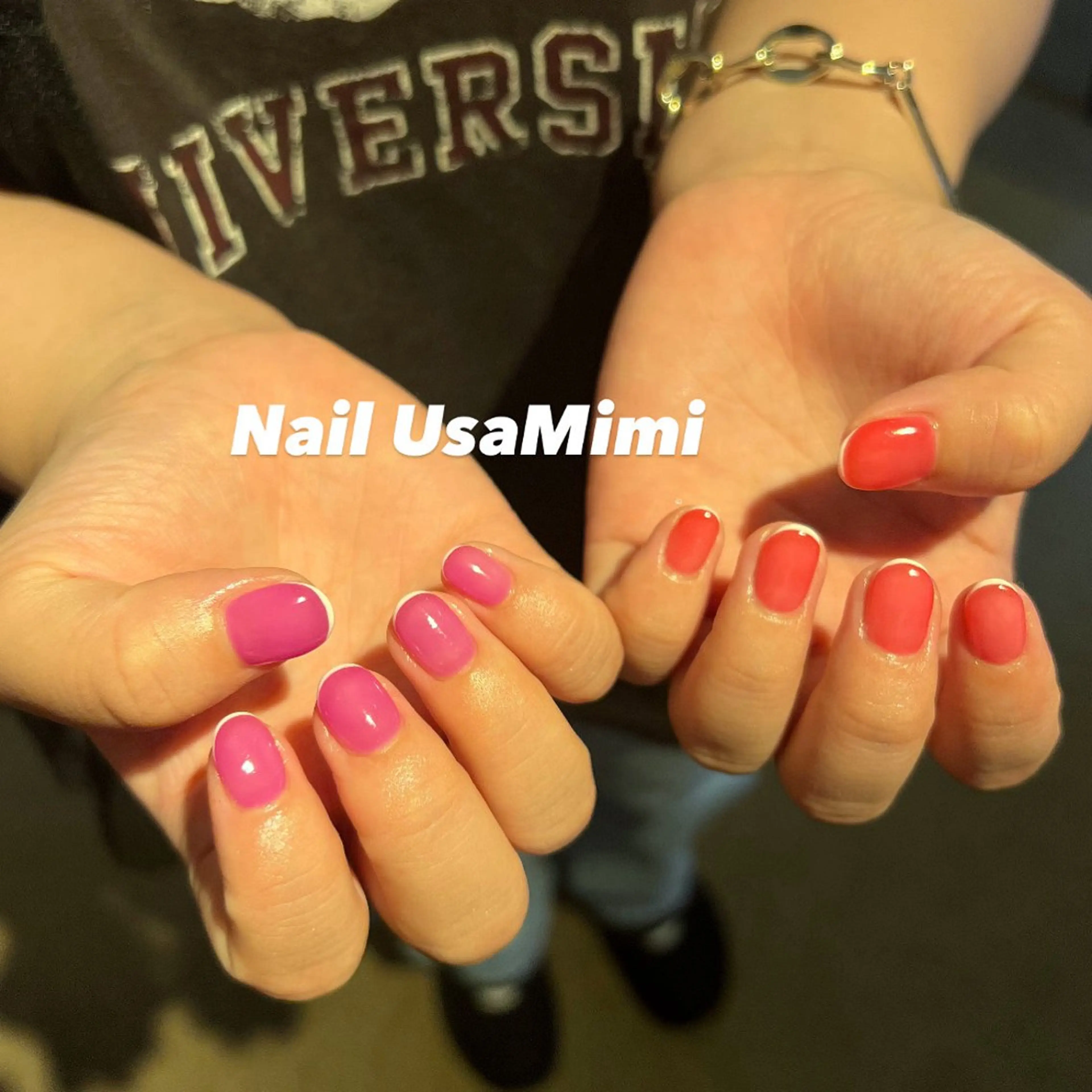 ネイル フレンチネイル ジェルネイル 韓国ネイル マグネットネイル 持ち込み 本町NailUsa Mimi RIKOのネイルデザイン