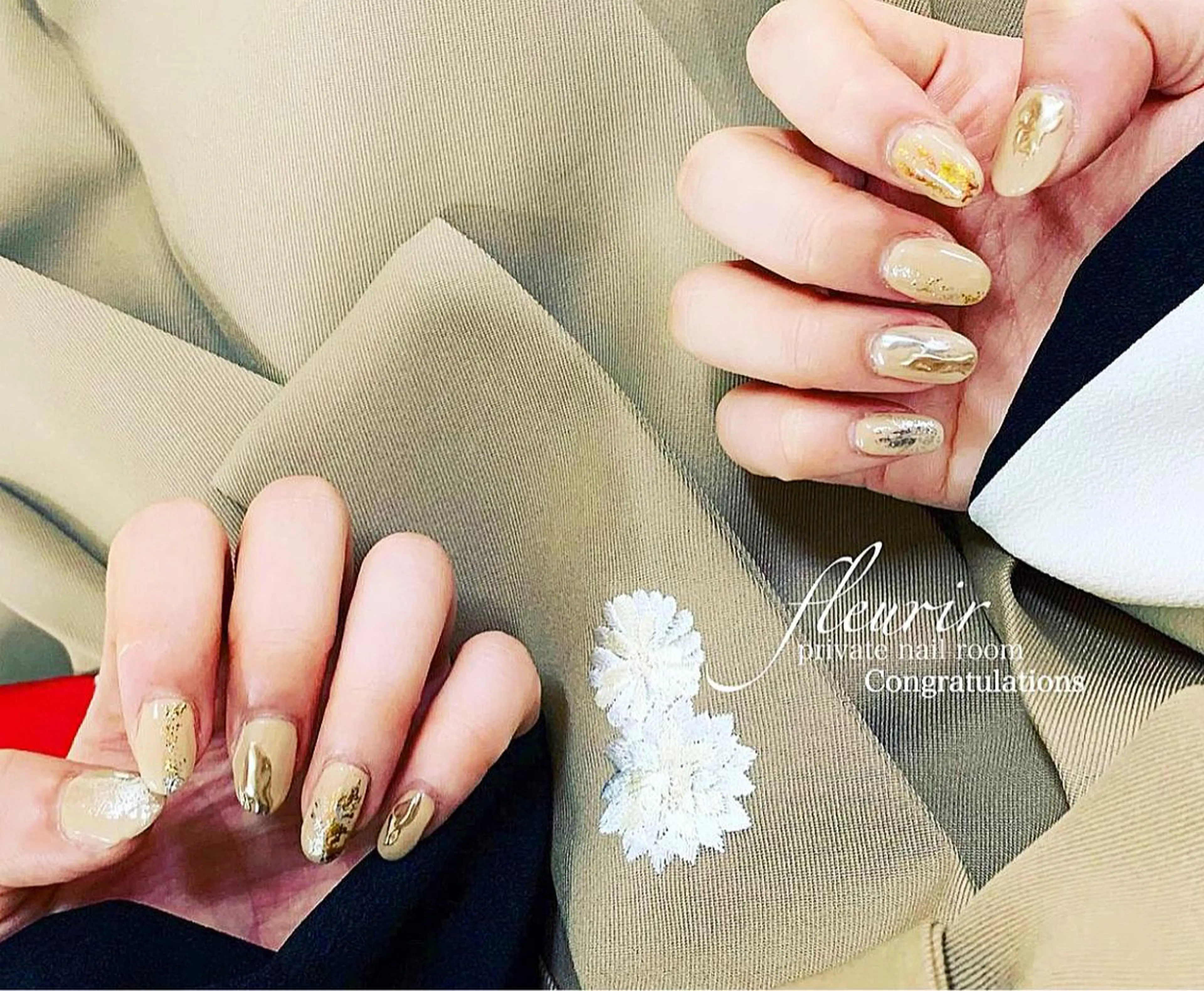 ネイル 成人式 入学式 卒業式 ブライダルネイル フルリール 【プライベートサロンのネイルデザイン