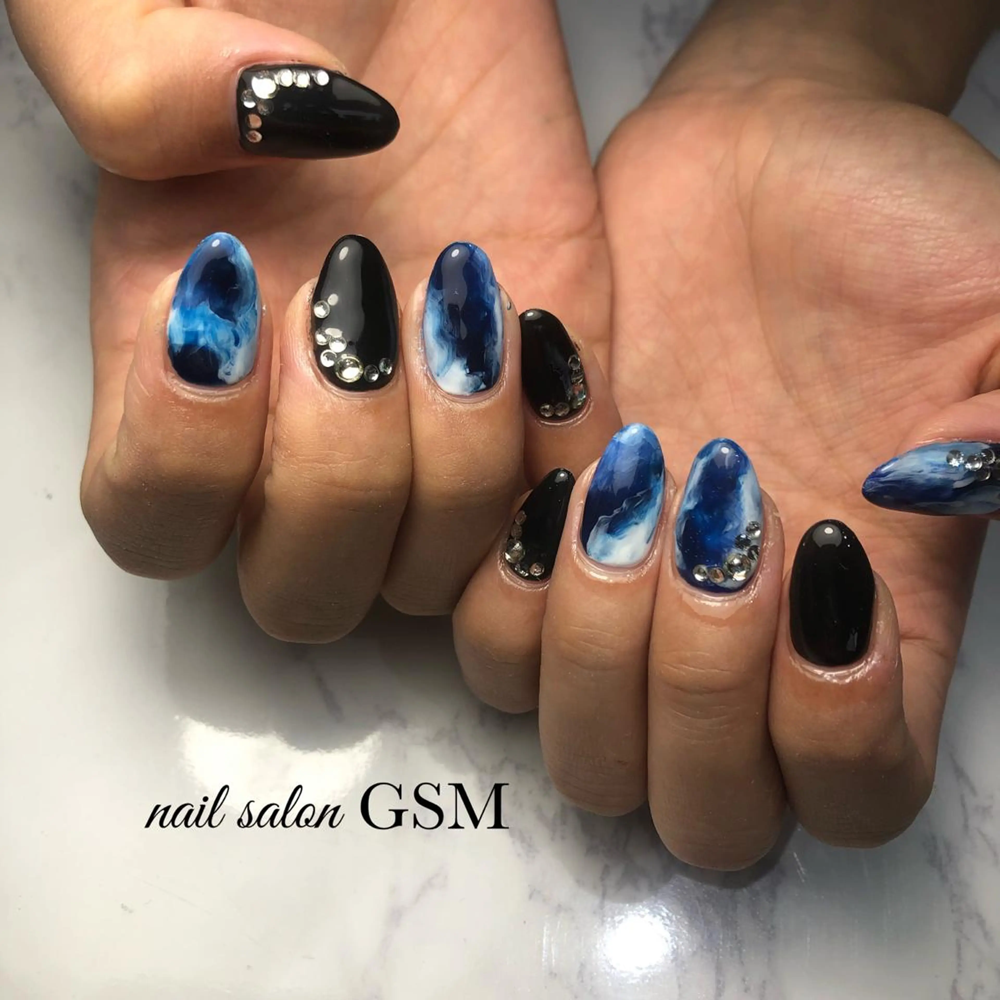 ネイル 大理石ネイル(マーブル) ハンドネイル nail salon GSMのネイルデザイン