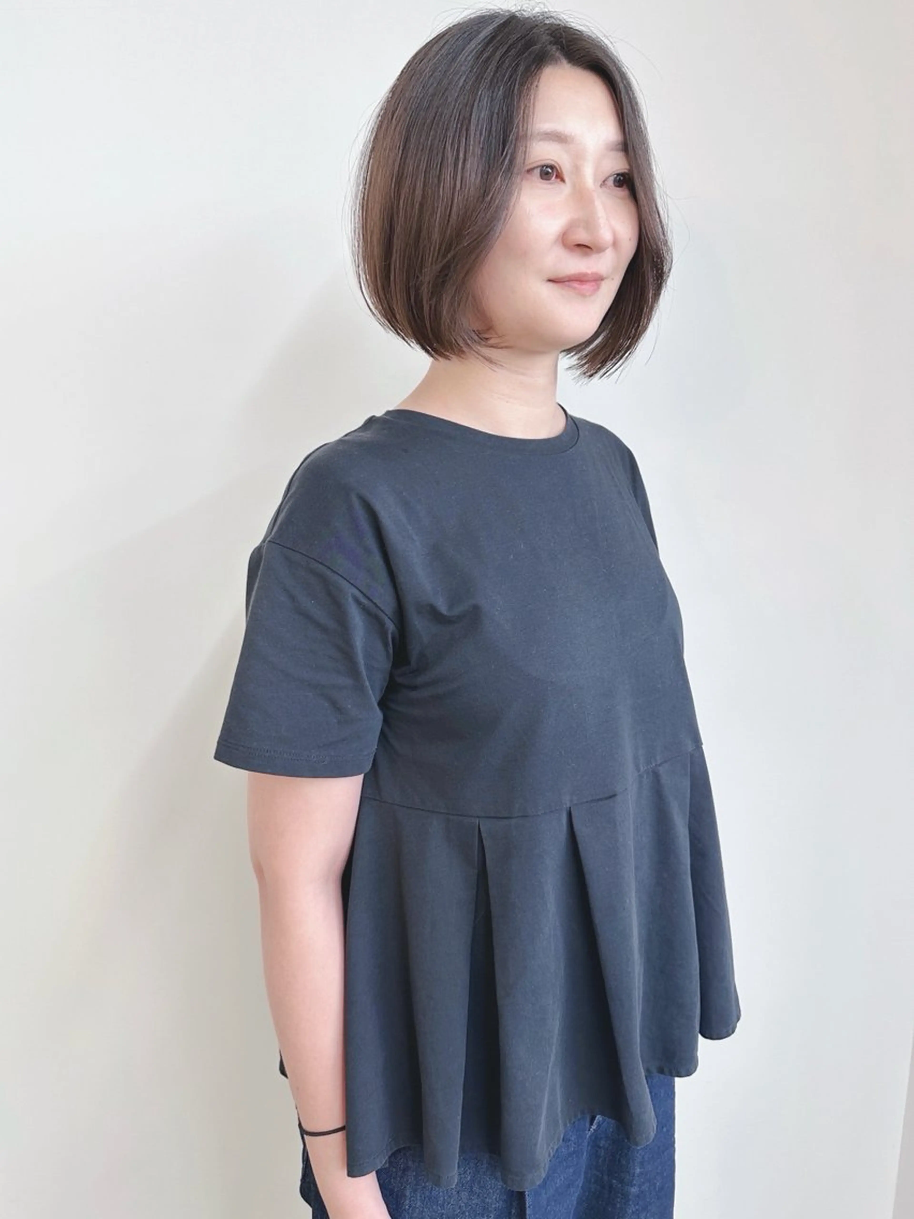 ミディアム カラー カット ヘアカラー トリートメント 小顔ボブ/お悩み解決 /ボブパーマ/とういのヘアスタイル