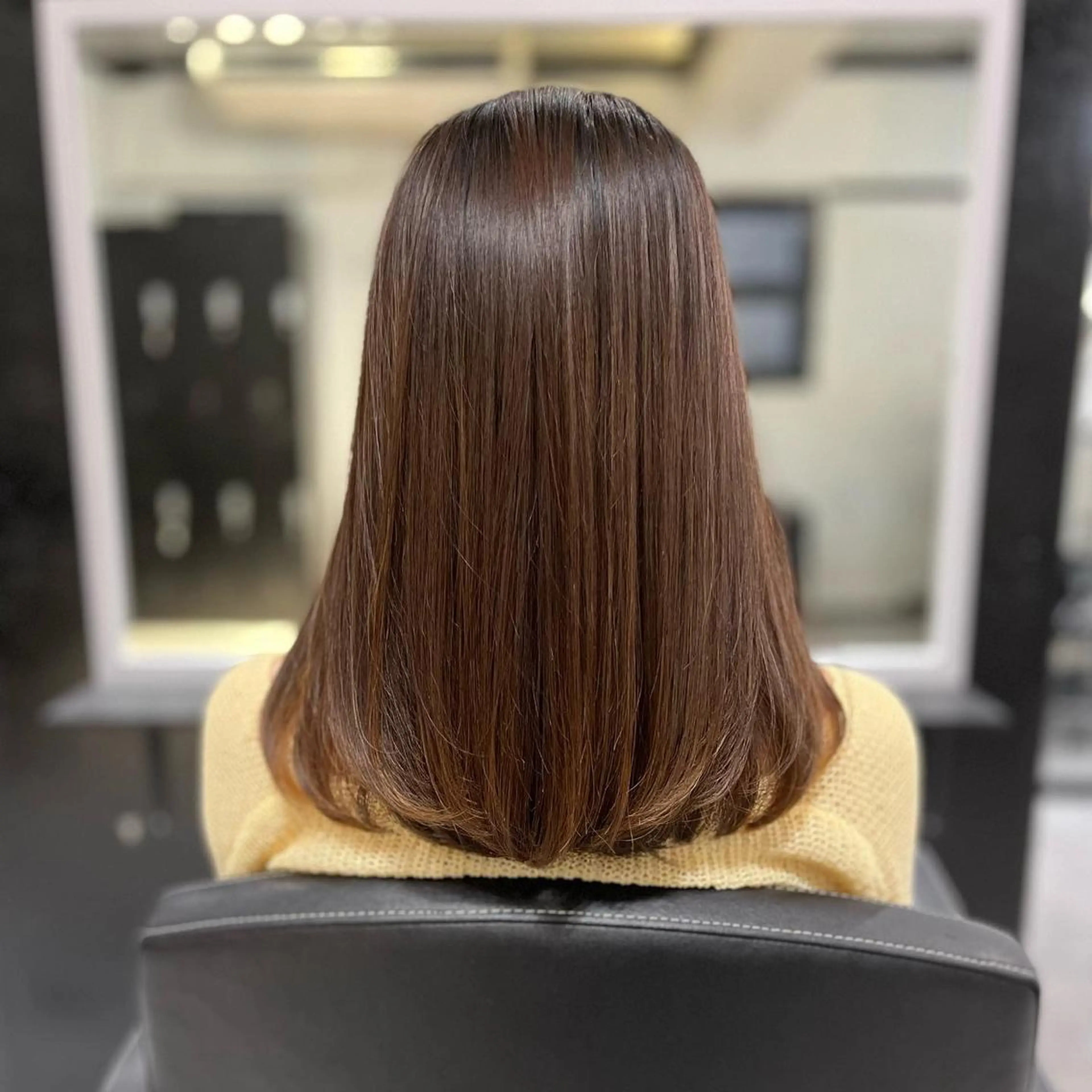 セミロング 髪質改善 縮毛矯正 Yu シールエクステのヘアスタイル