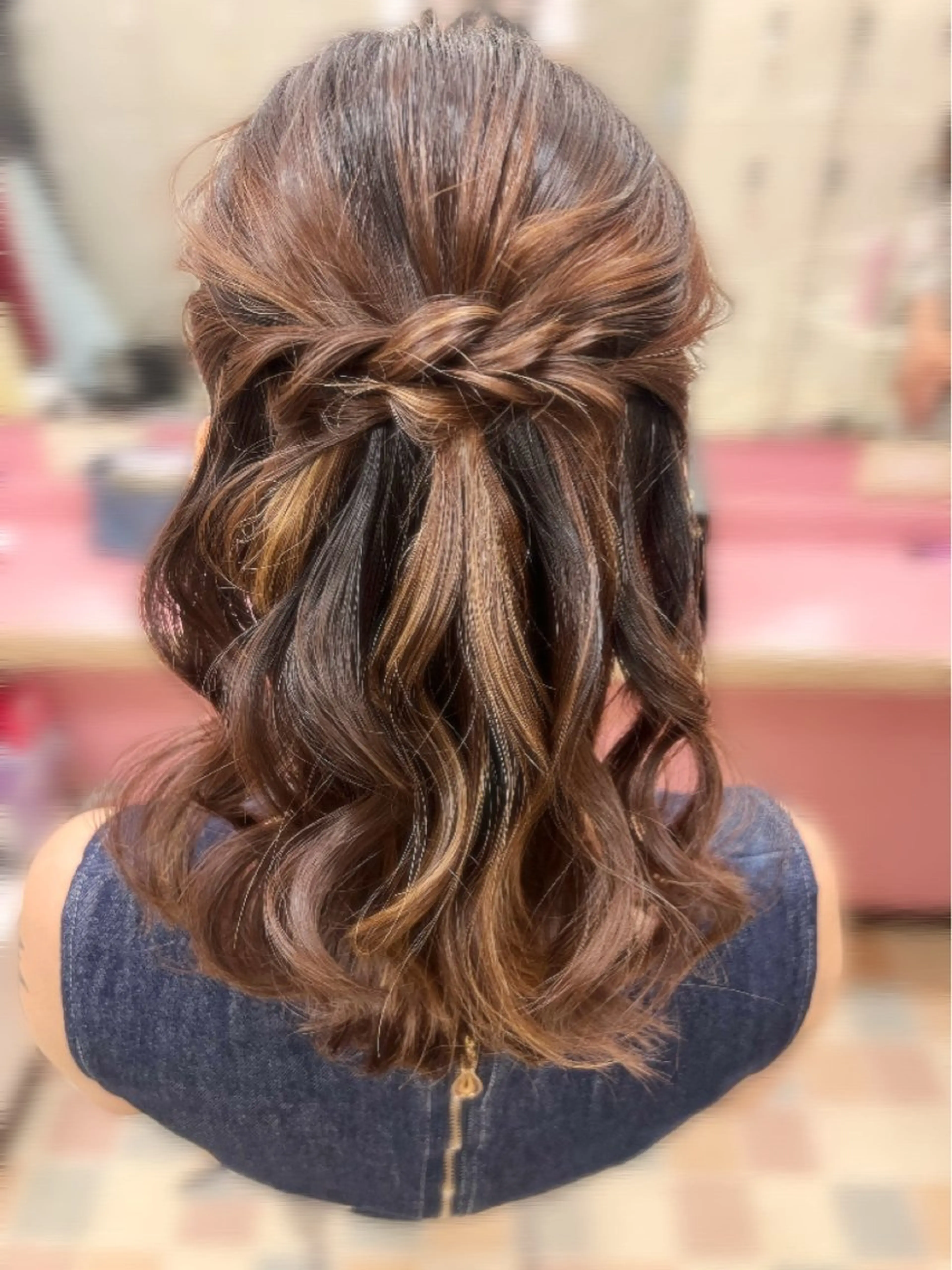 セミロング ヘアアレンジ ハーフアップ ayahair. moe*のヘアスタイル