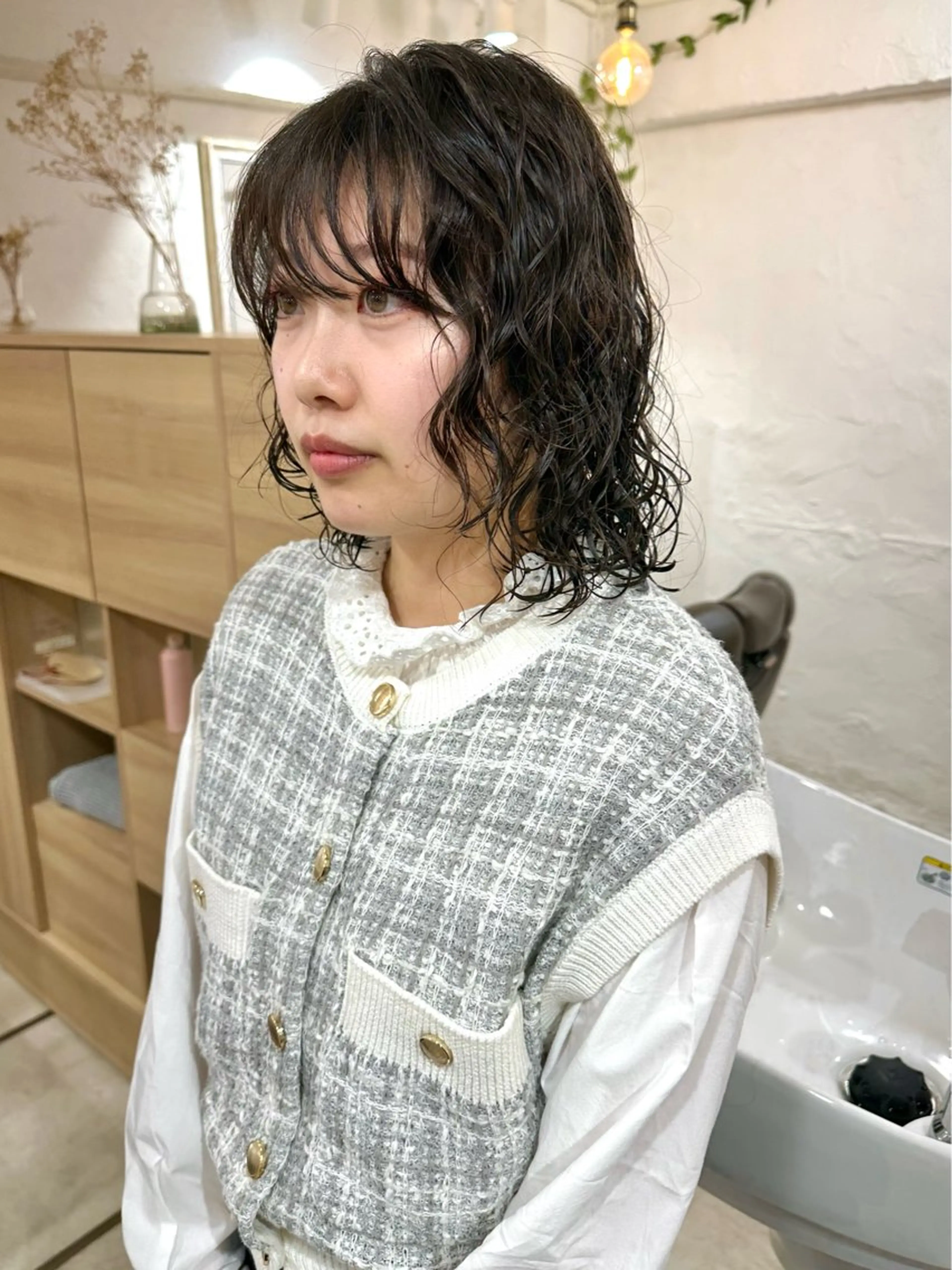 ミディアム パーマ 銀座No.1髪質改善 縮毛矯正/本木のヘアスタイル