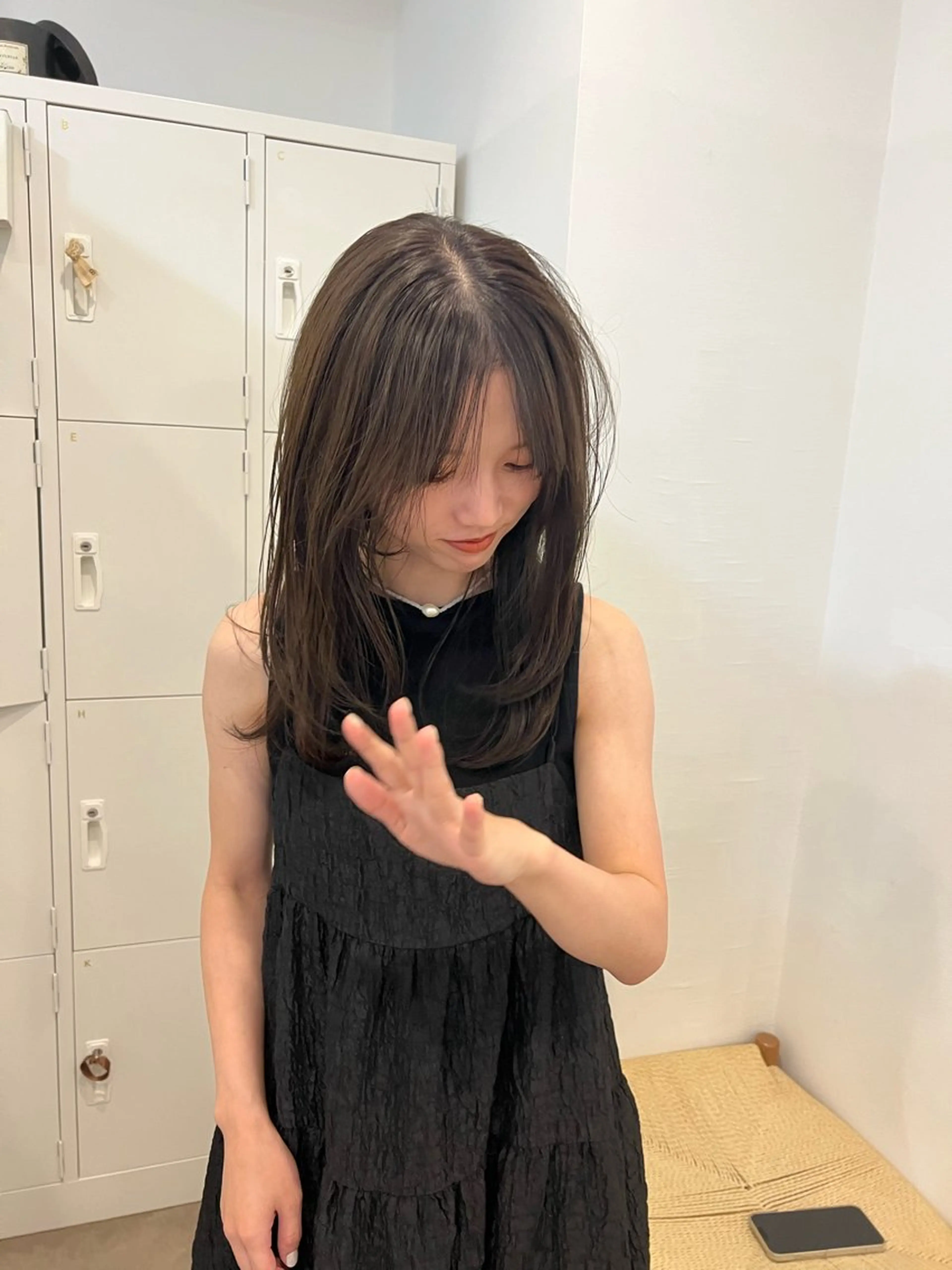 セミロング カラー レイヤーカット ボブパーマNo.1のヘアスタイル