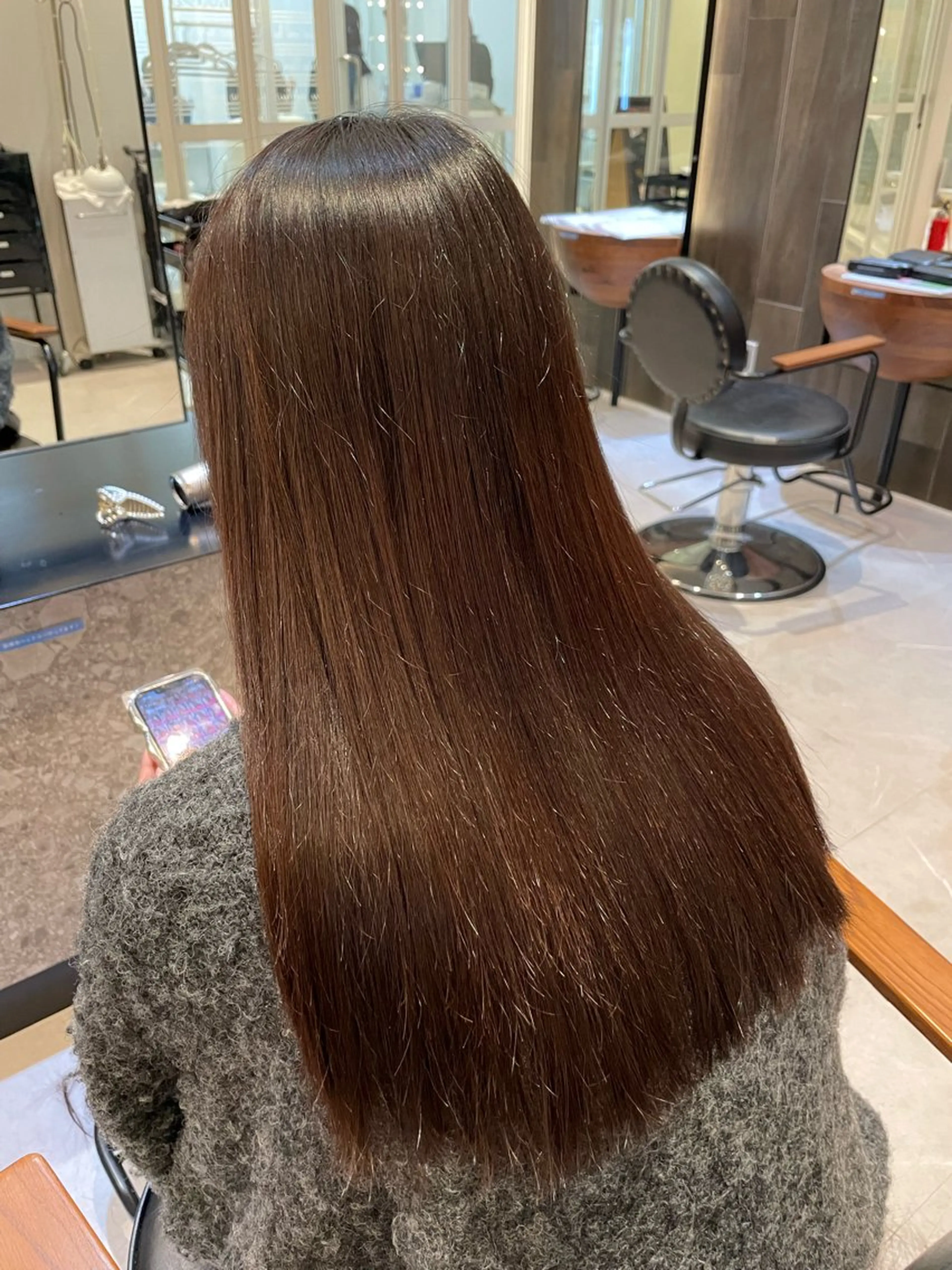 ロング カラー ブラウンカラー ナチュラルブラウン カラー/髪質改善 トリートメント/優果のヘアスタイル