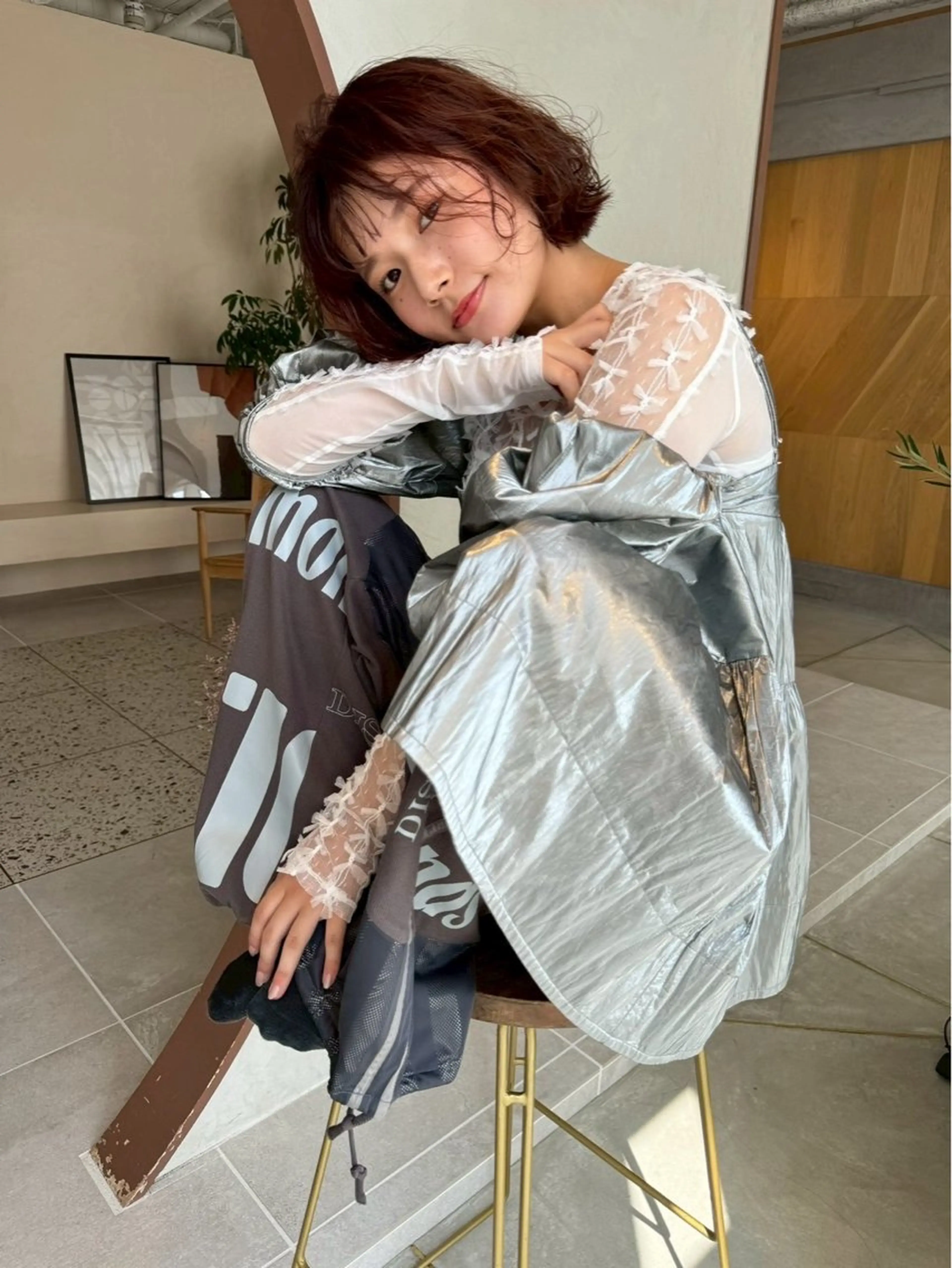 ミディアム ボブ ブリーチ/ベージュ 💕/momoaのヘアスタイル