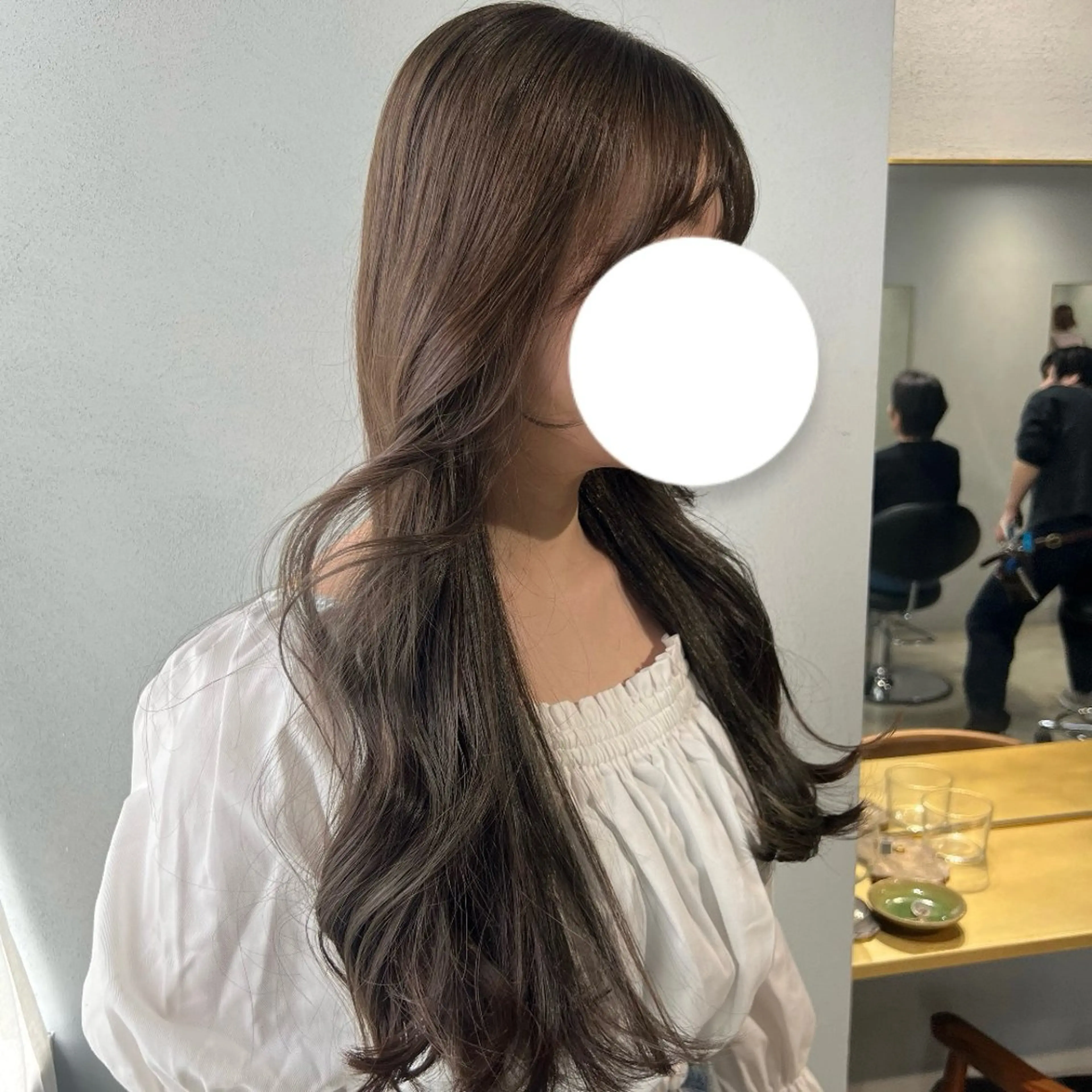 ロング カラー カット ヘアカラー akane/ベージュ /オリーブ/ブラウンのヘアスタイル