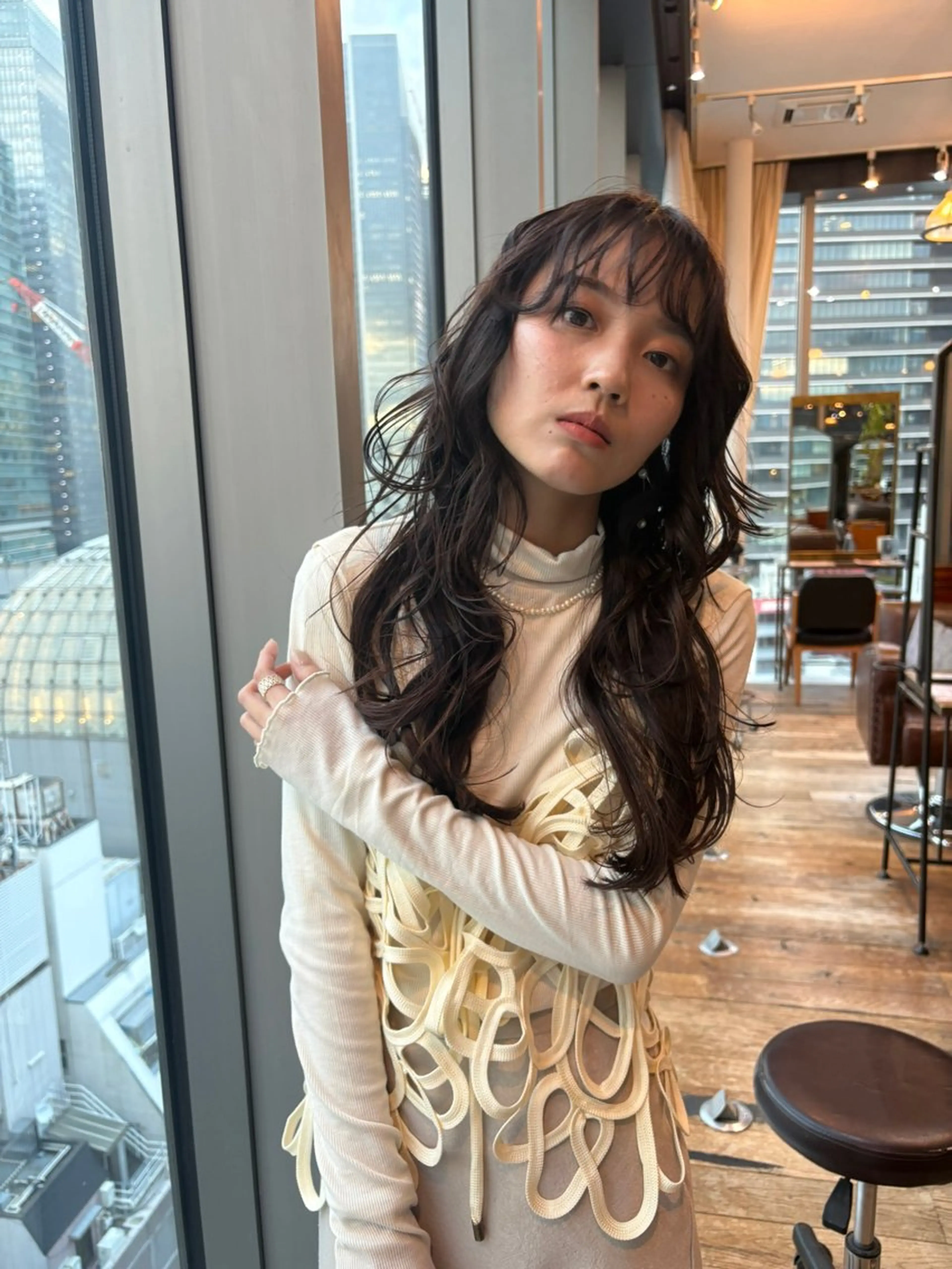 ロング パーマ ロング 似合わせカット‪// 鶴我万唯華のヘアスタイル