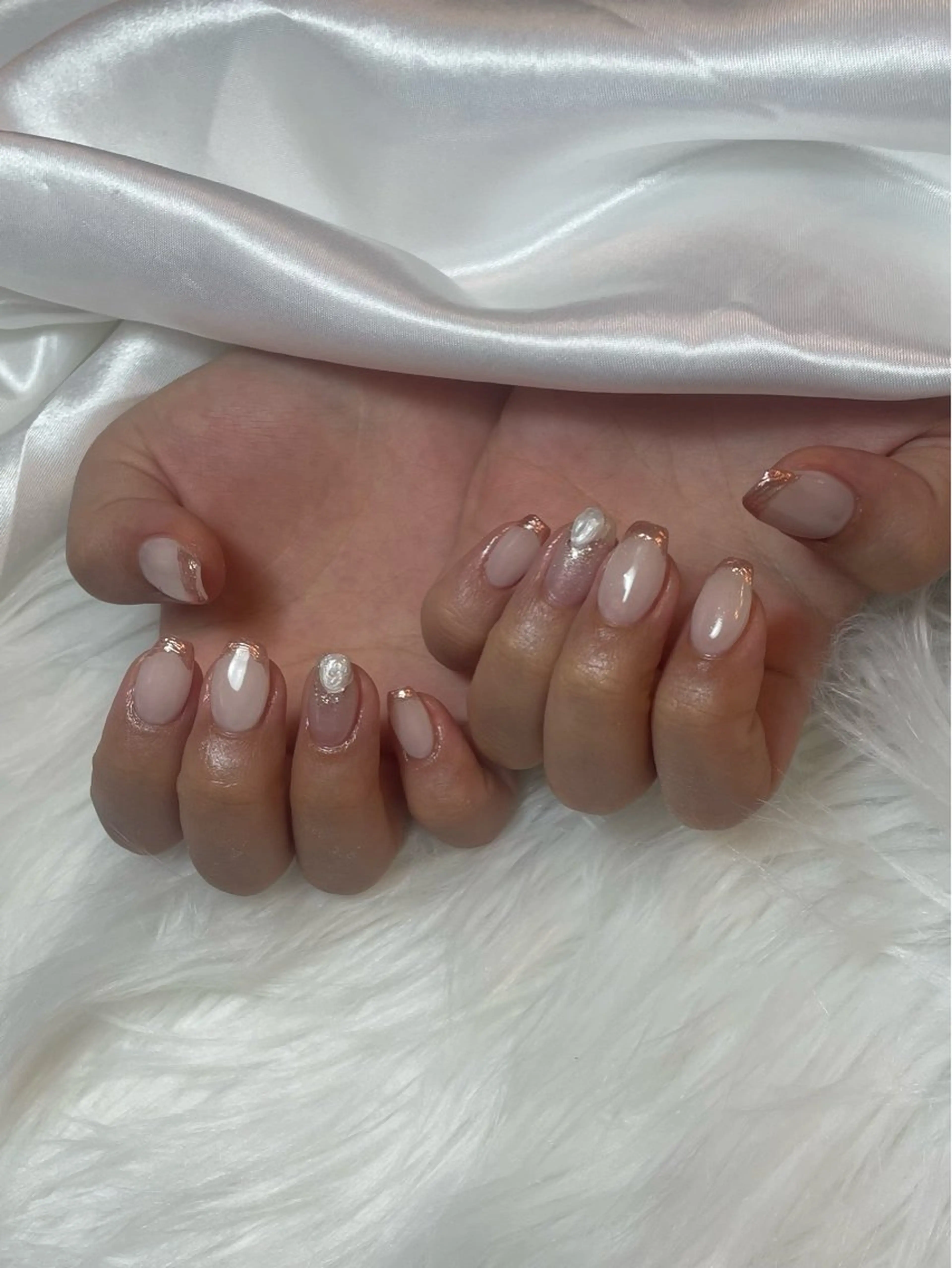 ネイル ブルー フレンチネイル キラキラネイル マグネットネイル シンプルネイル ハンドネイル timtam --sakiのネイルデザイン