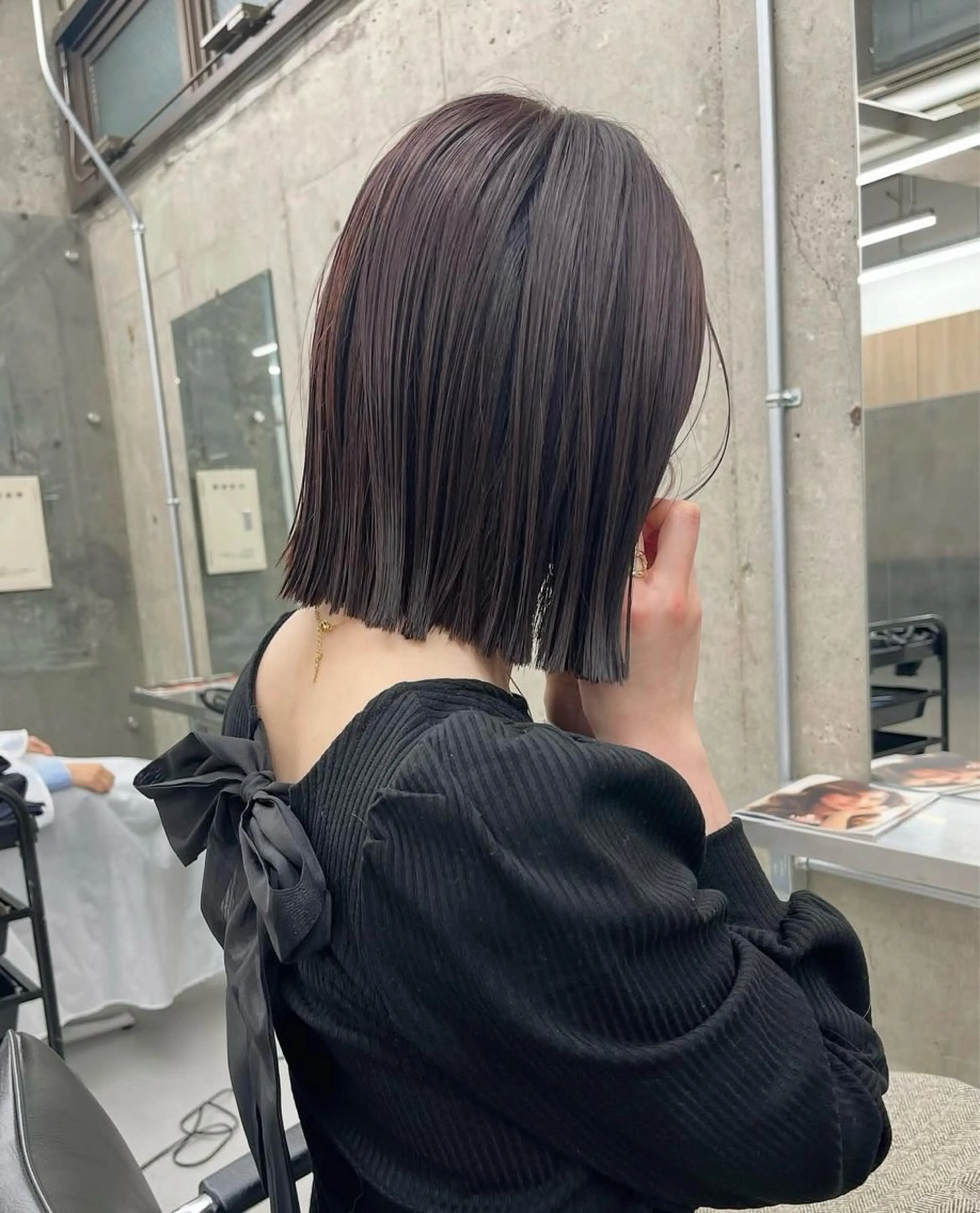 カラー ブラウンカラー レッドカラー ヘアカラー noe salon所属・田中 絢のヘアスタイル