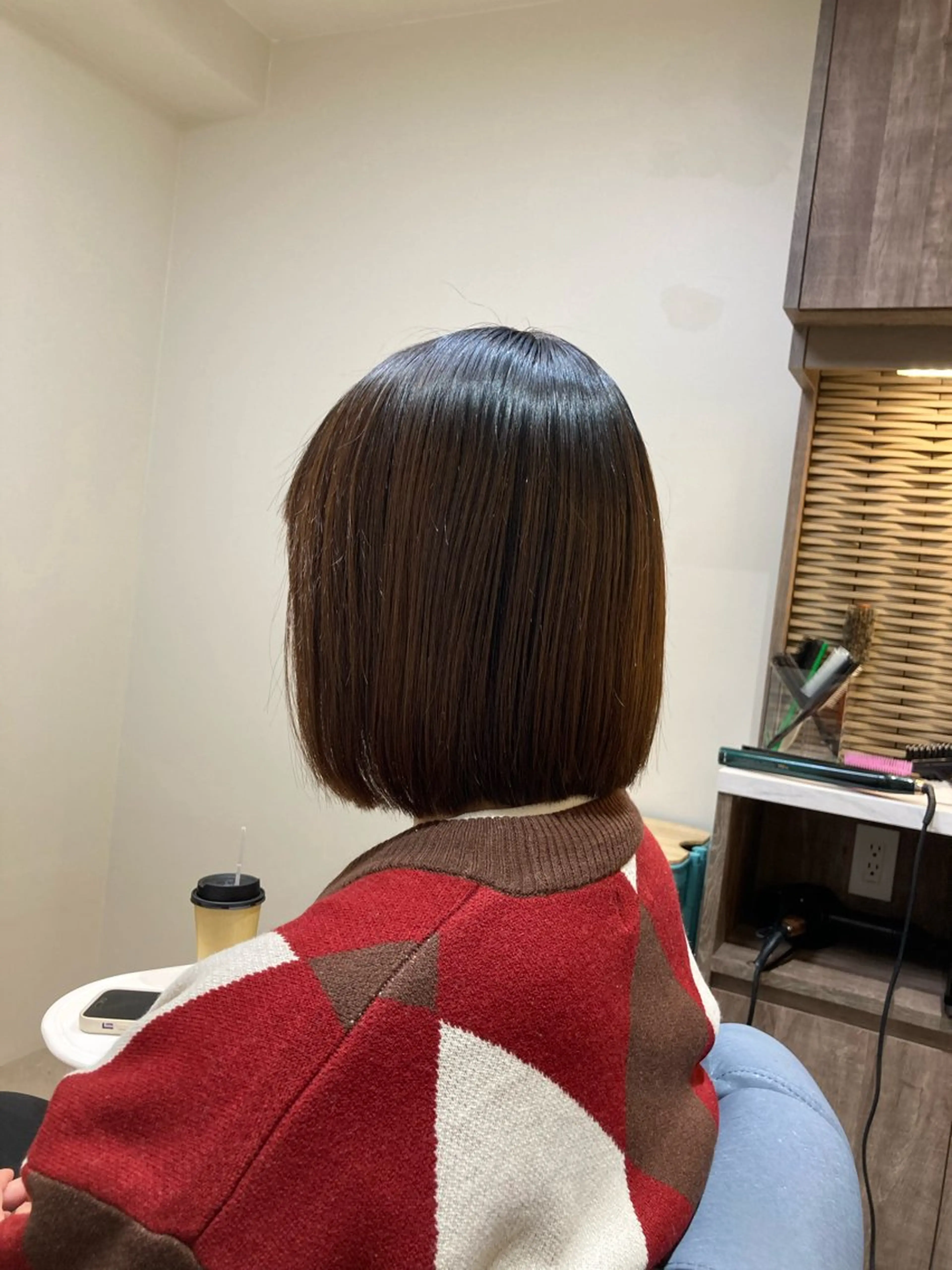 ミディアム 切りっぱなしボブ ボブ ピンクカラー🎀 米津 美佑のヘアスタイル