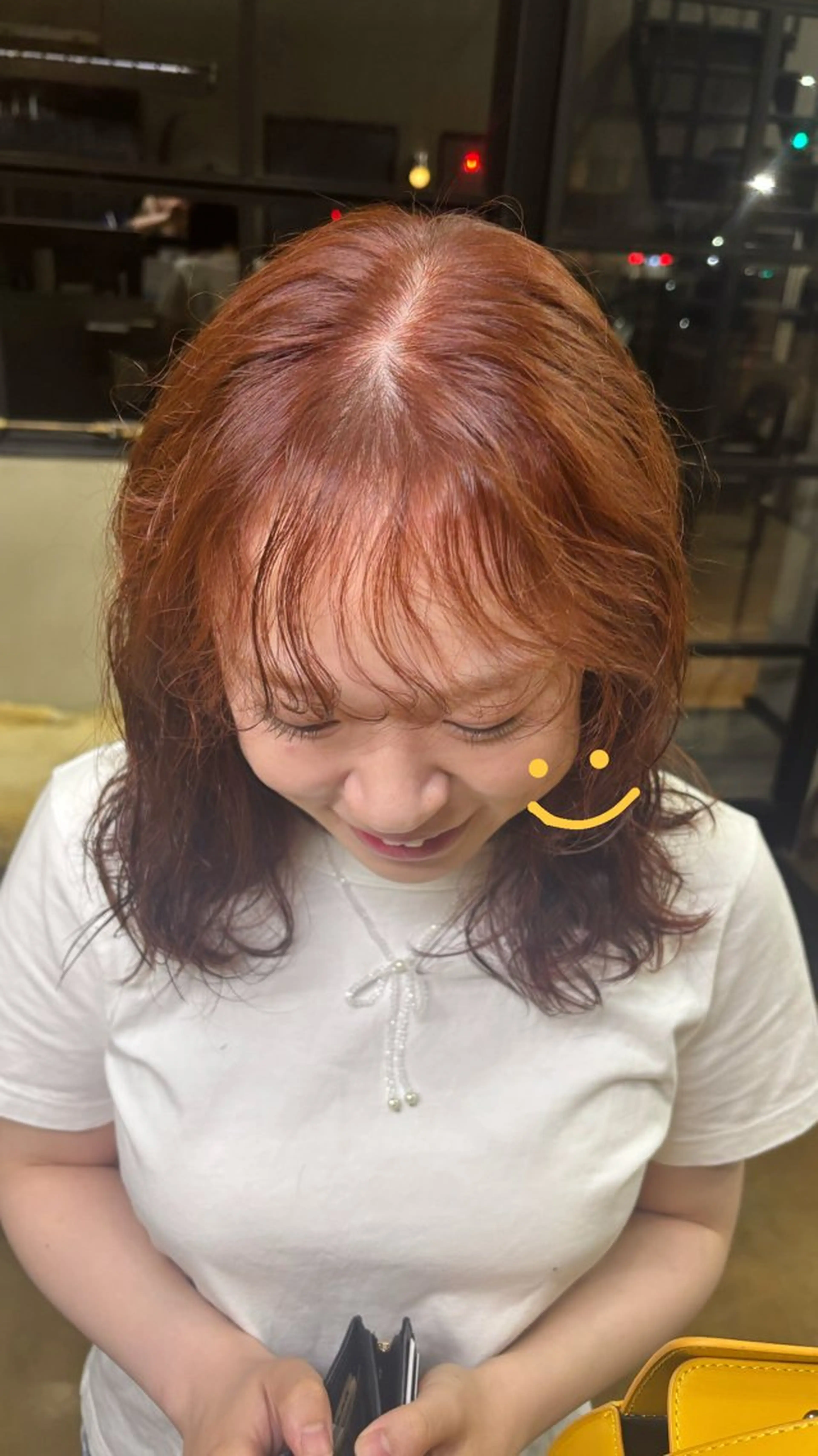 ミディアム ミディアムパーマ ヘアカラー cyan miwaのヘアスタイル