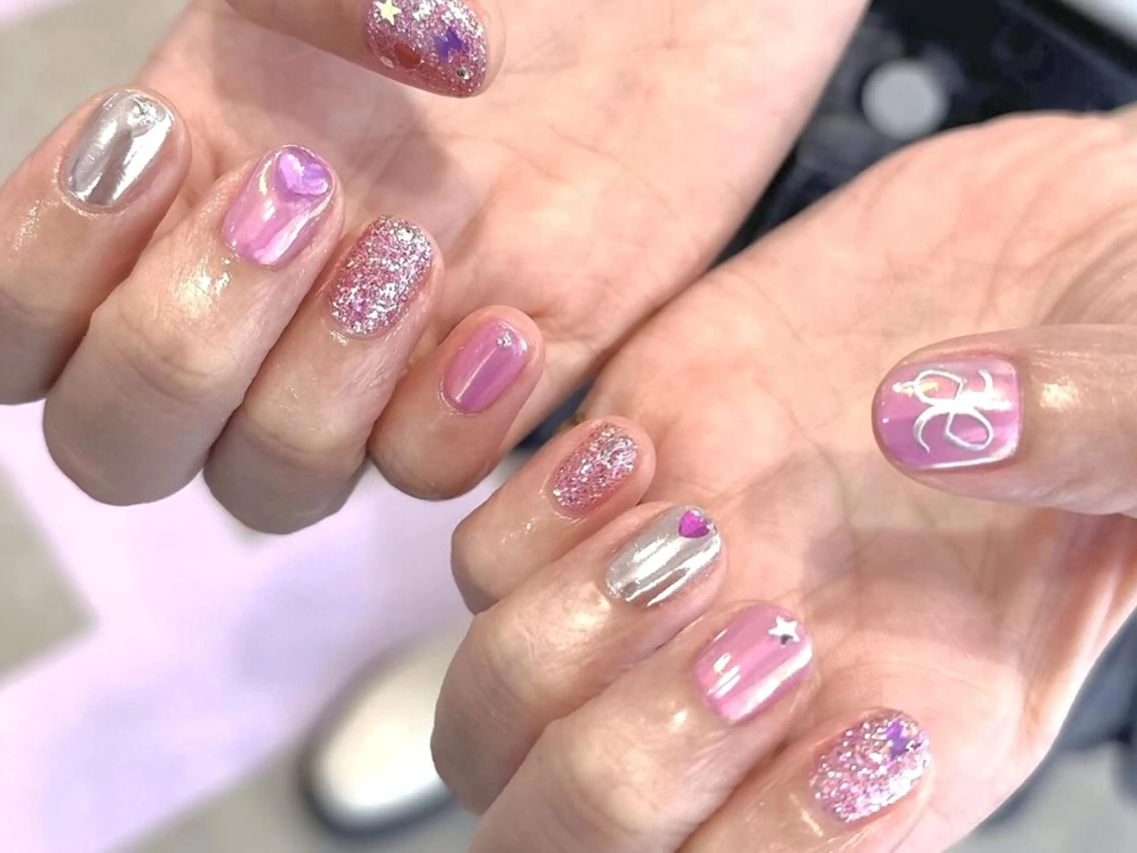 ネイル アートネイル 持ち込み ki🍒🍒 ki ツルツルネイルのネイルデザイン