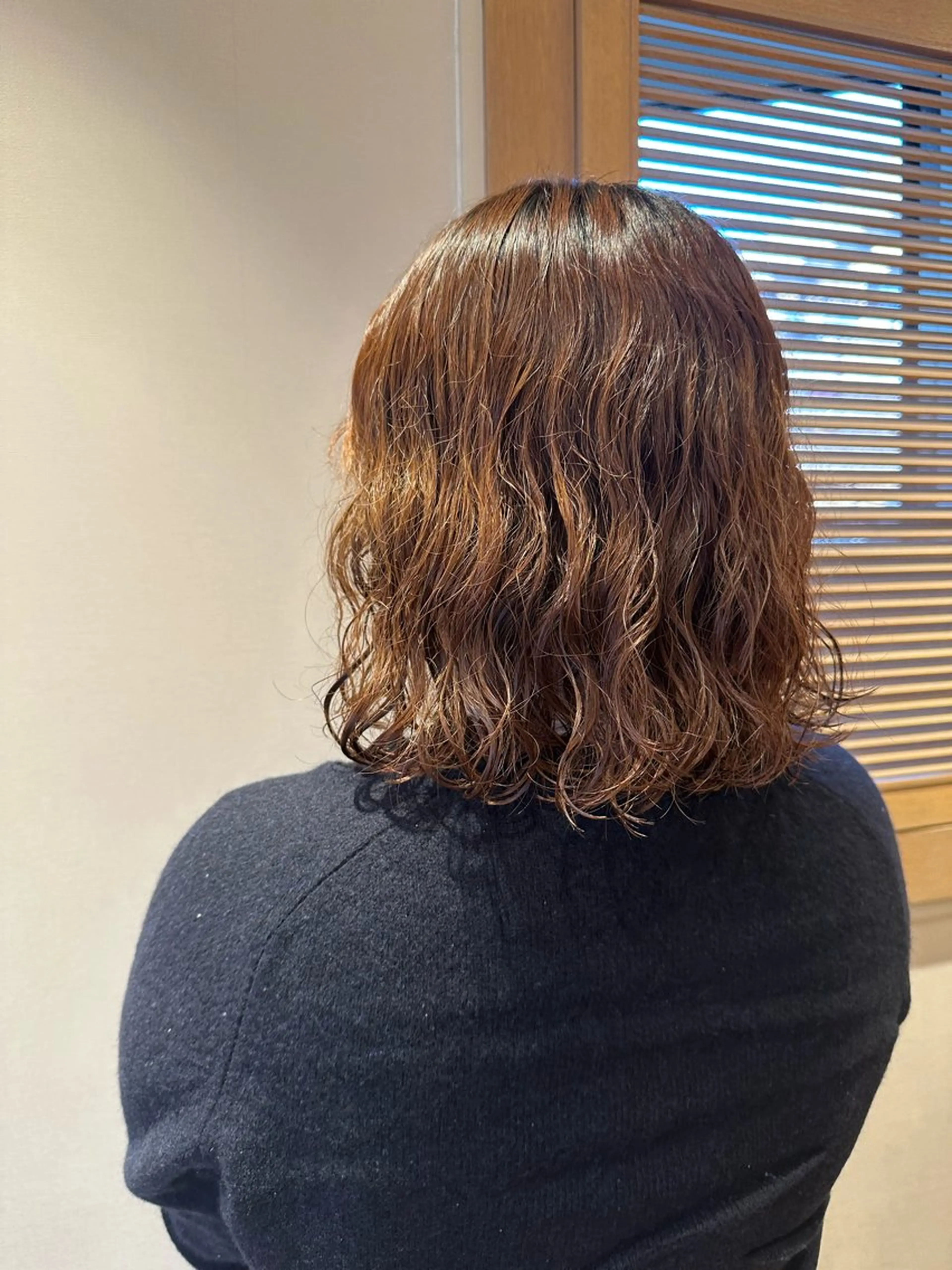 ミディアム パーマ ミディアムパーマ ボブ 韓国風ﾊﾟｰﾏ❁﻿ fu-ka❁艶ｶﾗｰのヘアスタイル