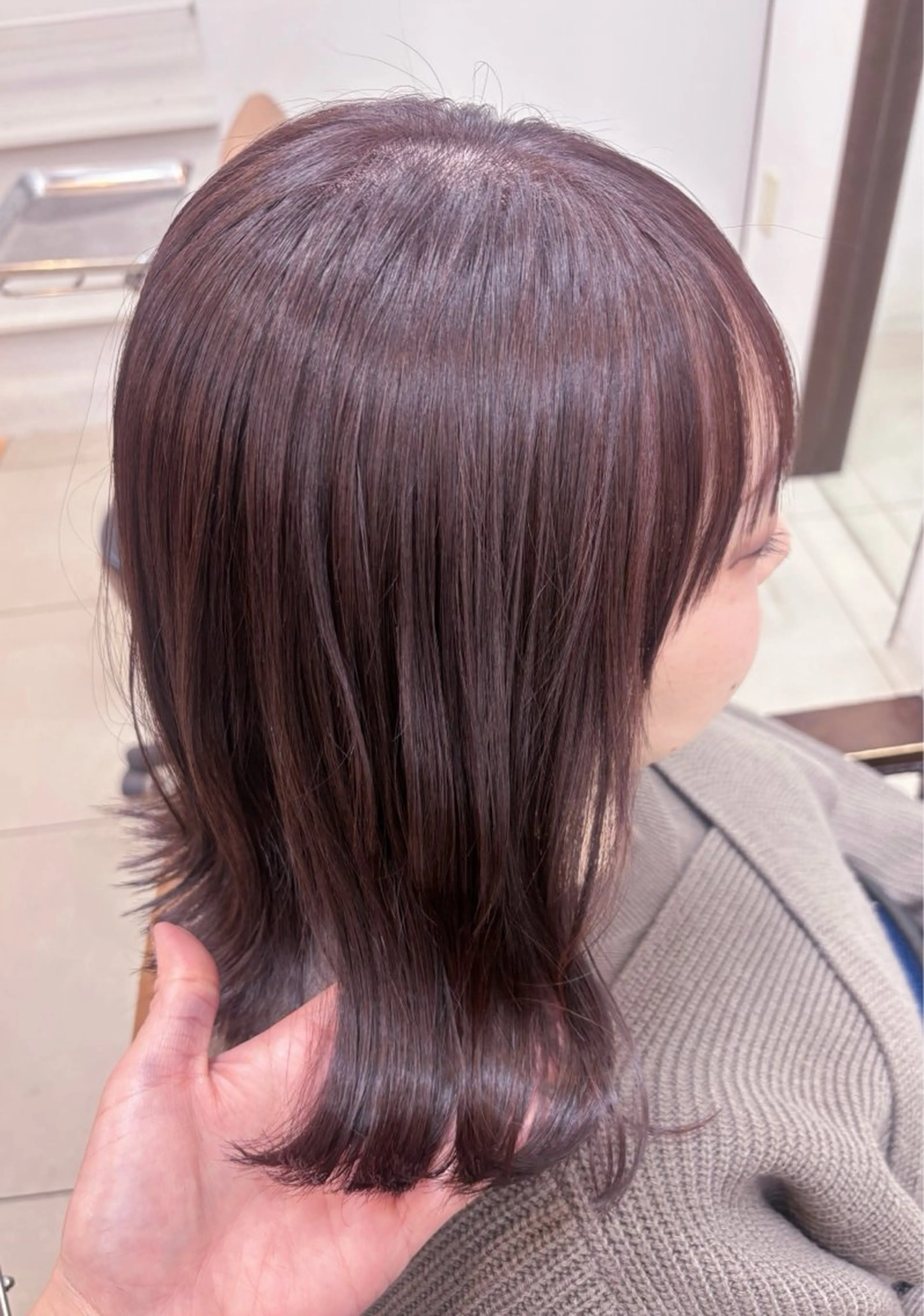 ミディアム カラー ブラウンカラー ピンクカラー ピンクブラウン トリートメント ヘアカラー 頭皮×髪質改善 透明感カラー💎中村のヘアスタイル