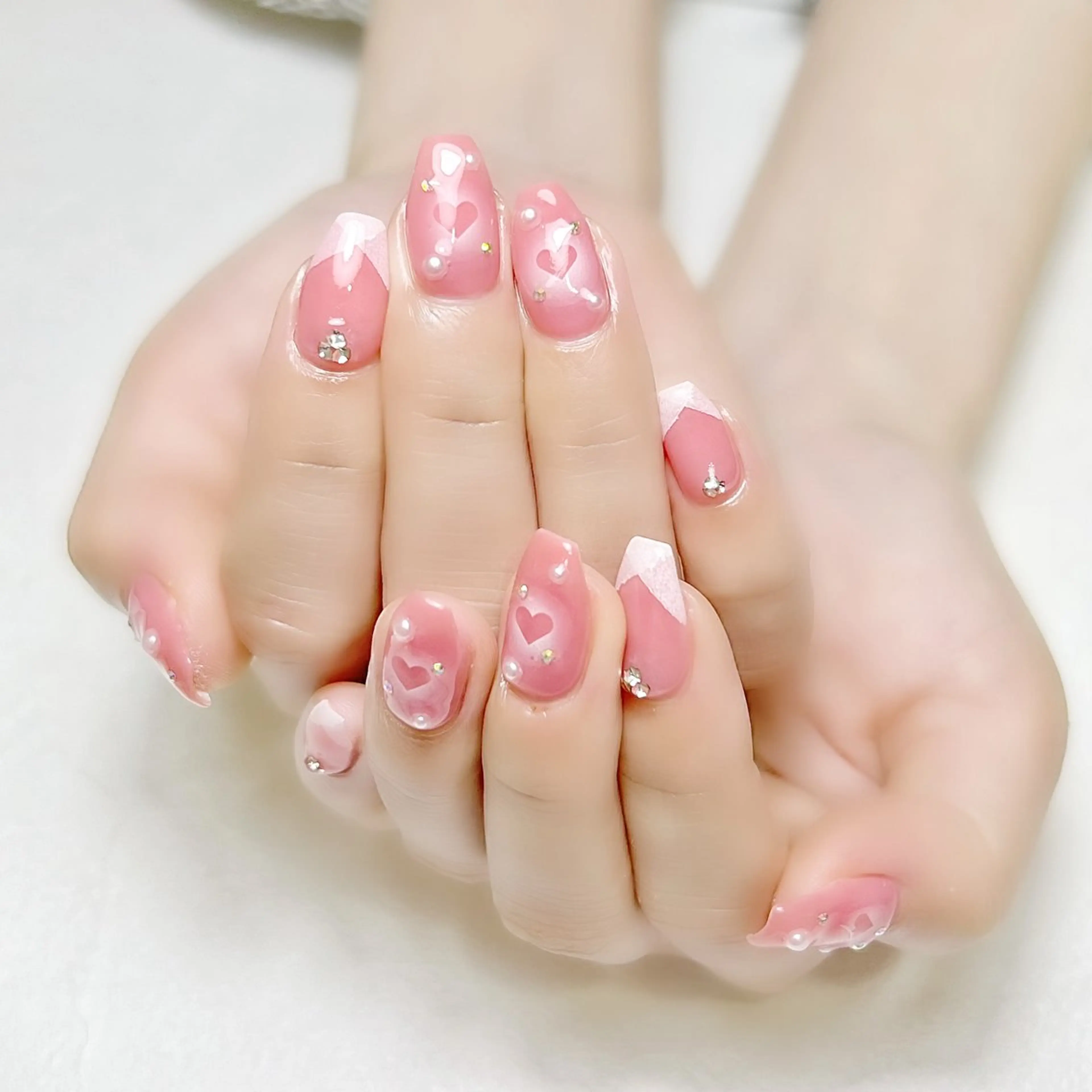 ネイル ハート ピンク ワンホンネイル rouse nail RISATOのネイルデザイン