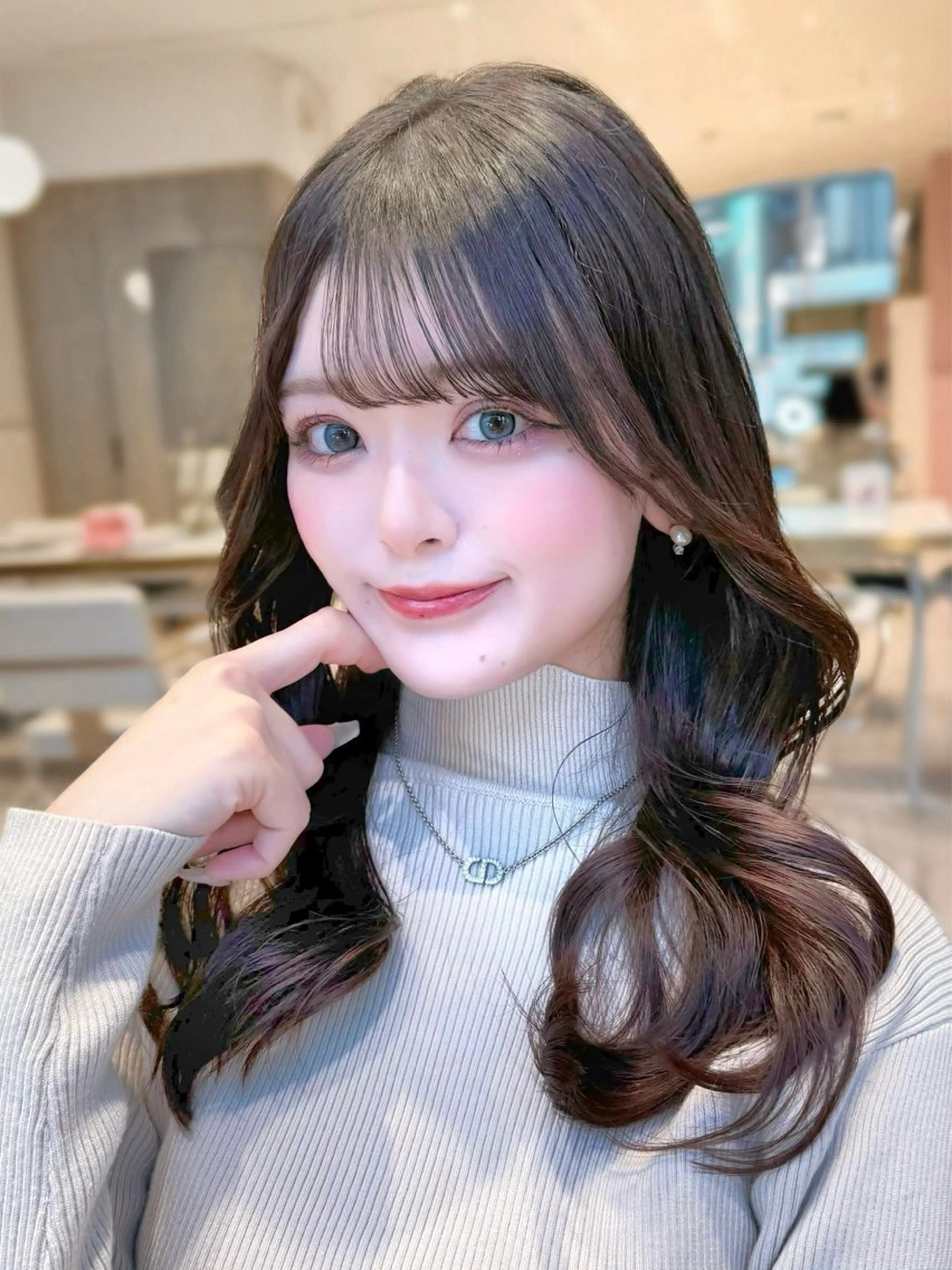 セミロング カラー カット ヘアカラー トリートメント ヘッドスパ ヘアセット 韓国ヘア/レイヤー/ 顔まわり/りょーとのヘアスタイル