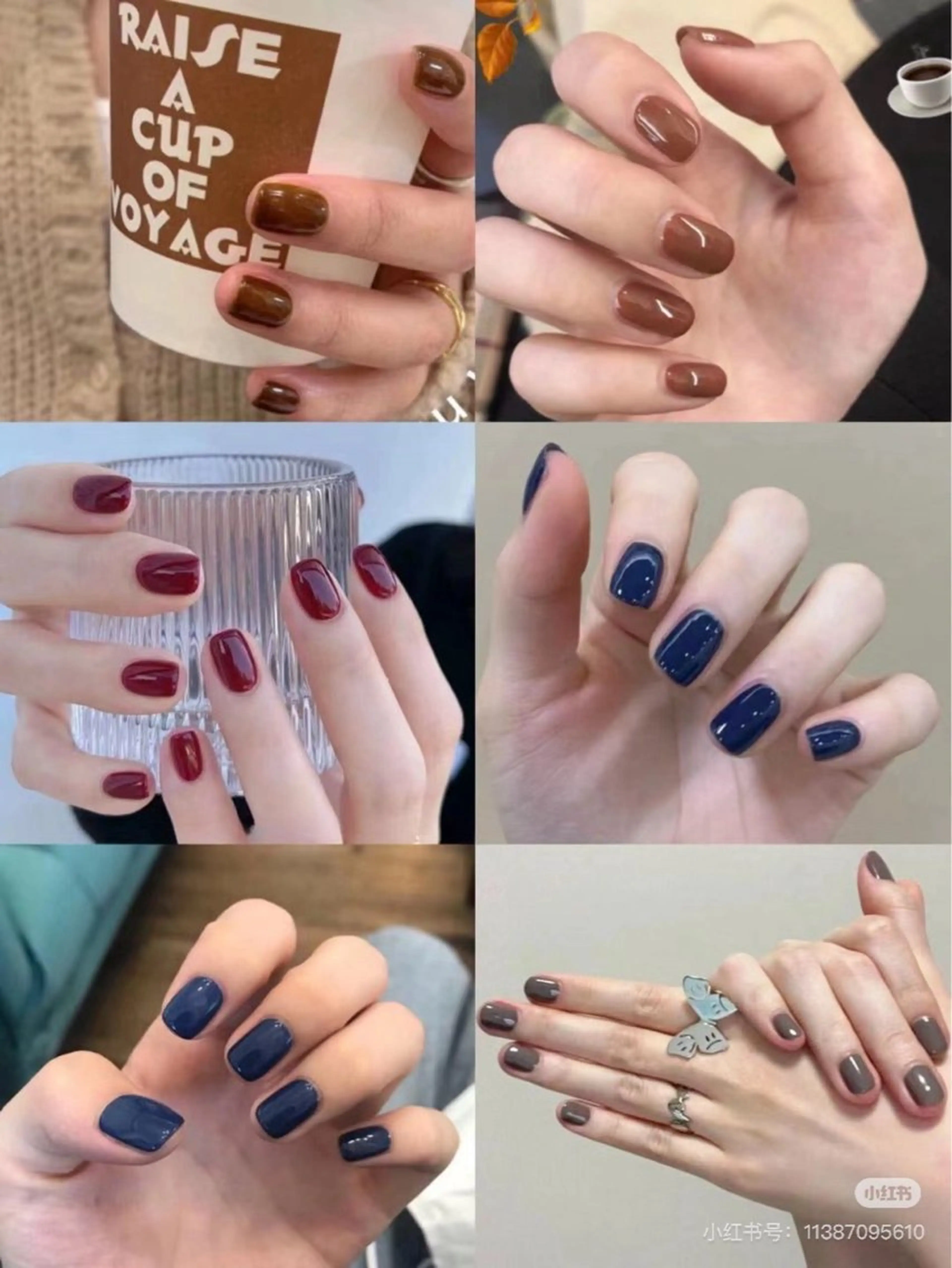 ワンカラーハンドネイルの写真