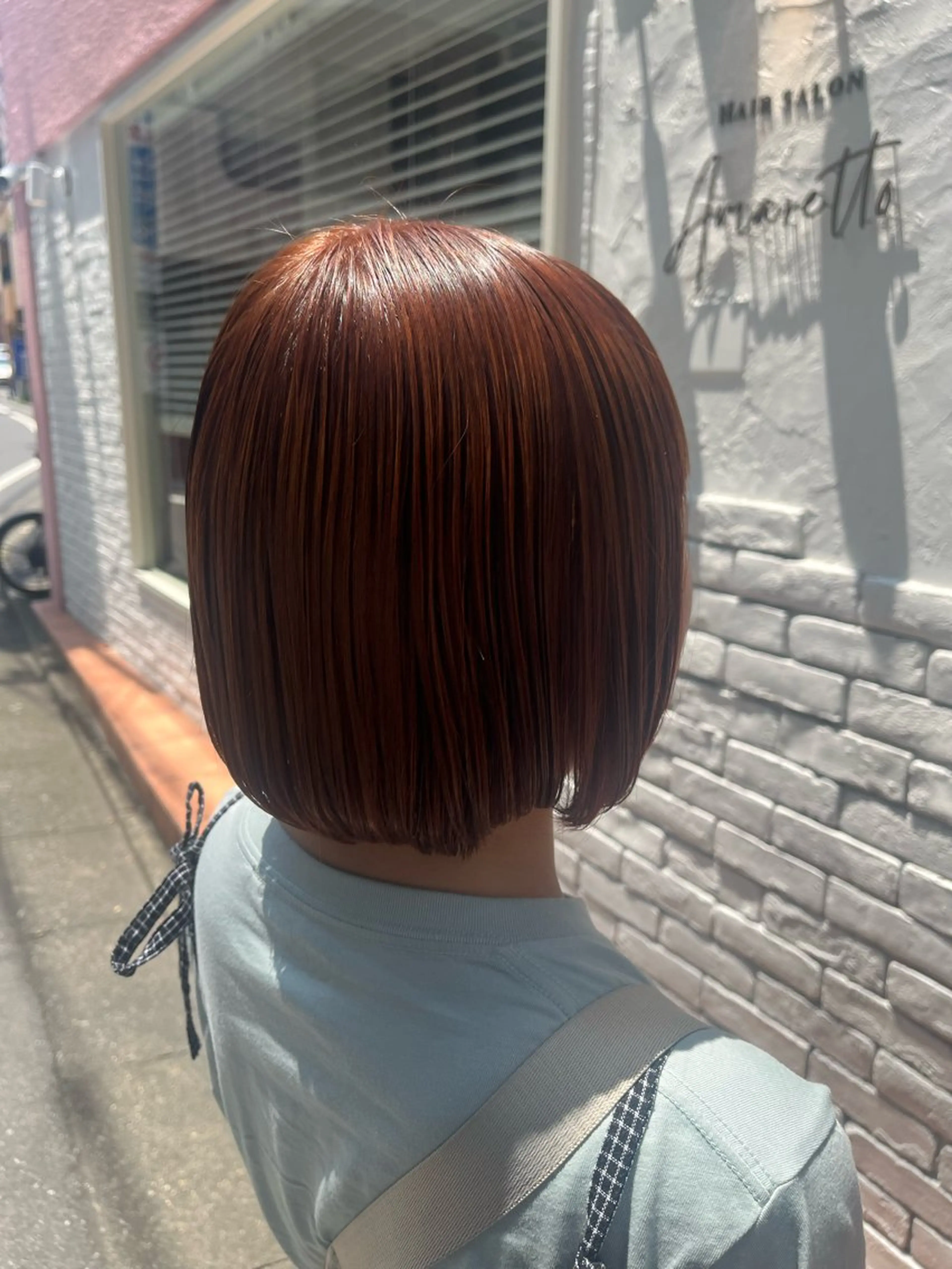 ミディアム カラー ショートボブ オレンジ ボブ カット ヘアカラー トリートメント 🌈透明感カラー🌈 🌟吉田祐介🌟のヘアスタイル