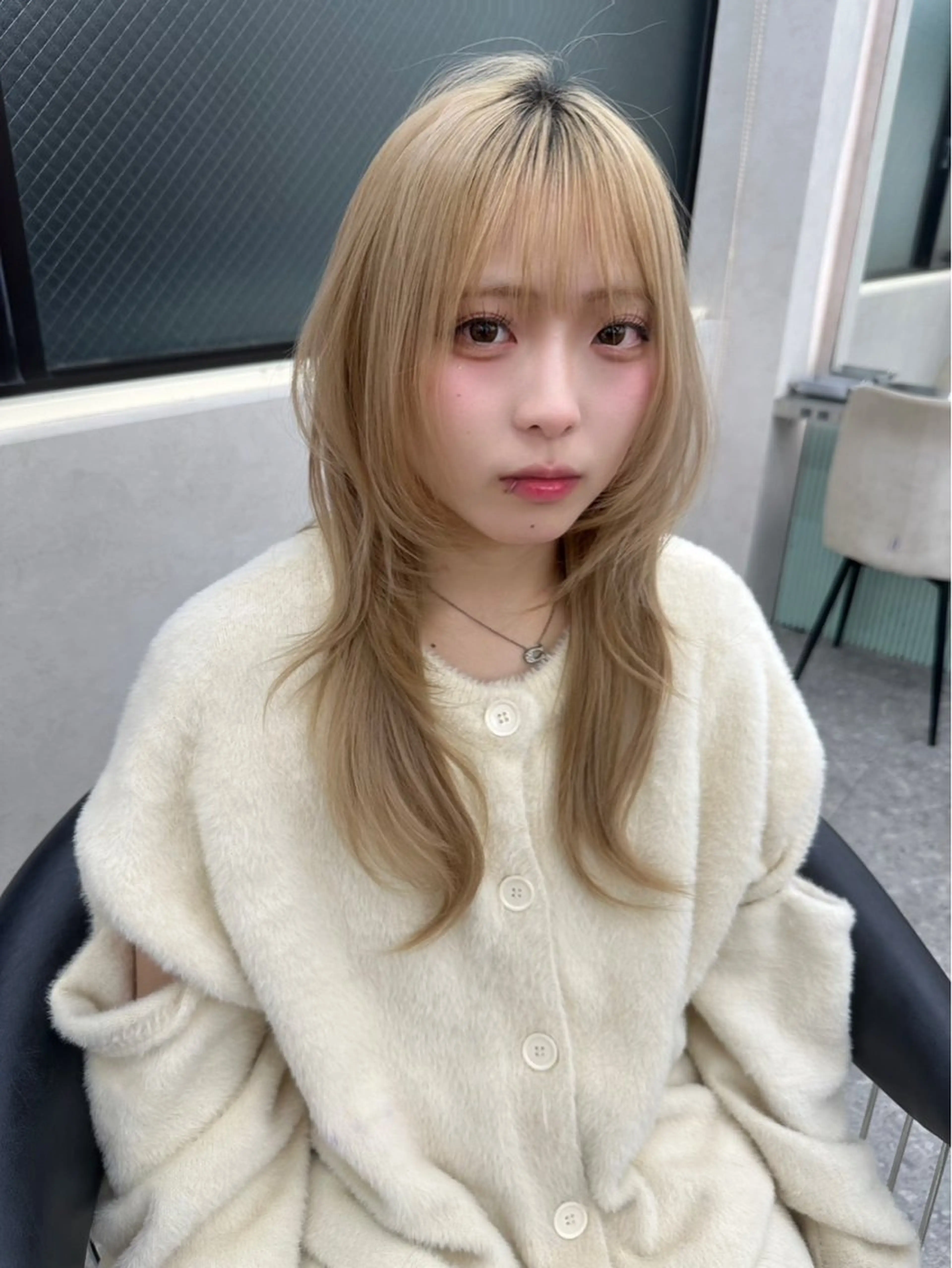 セミロング ハッシュカット ハイレイヤー 韓国風ヘア レイヤーカット Yuta✂︎ 韓国レイヤー🪽のヘアスタイル