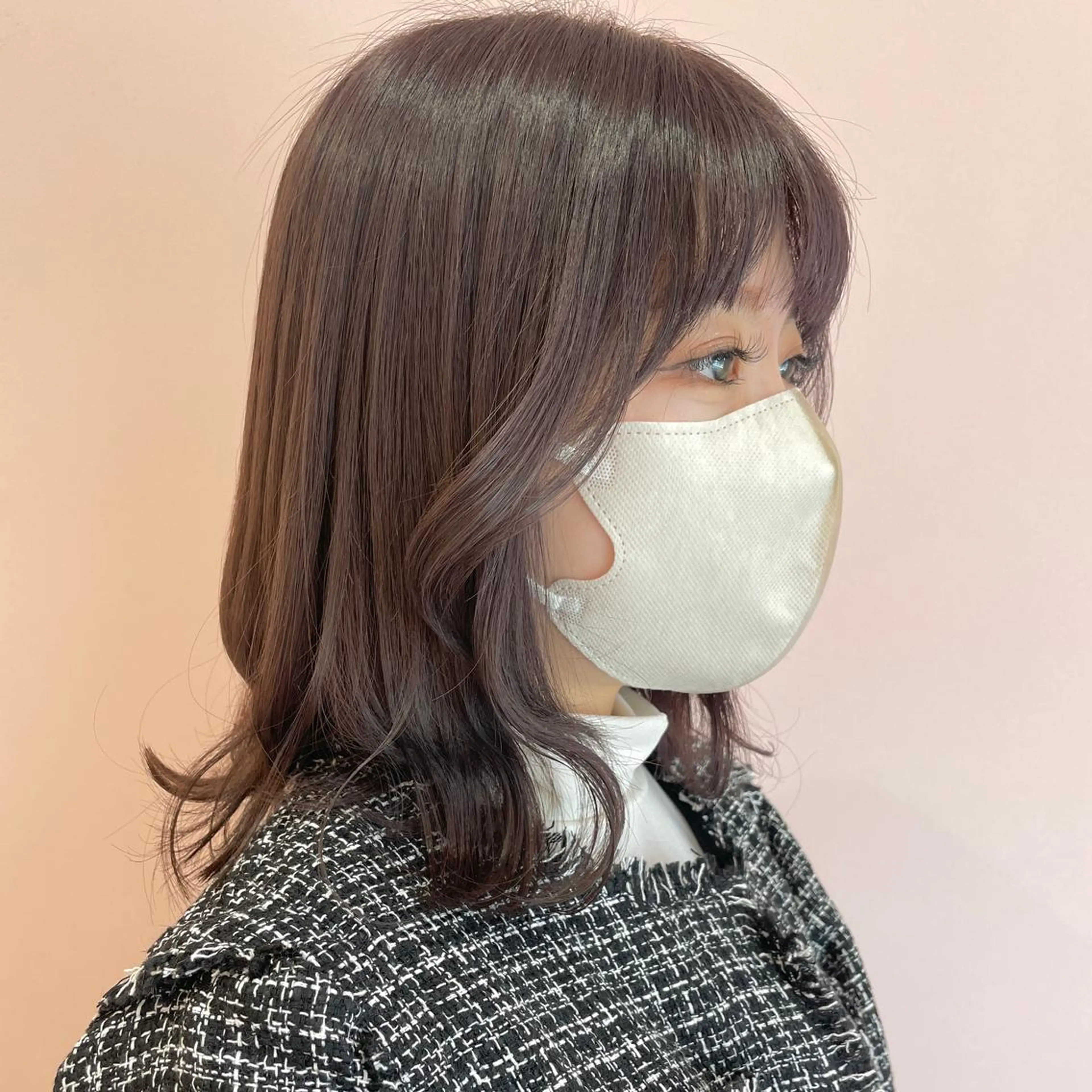 セミロング カラー ブリーチ 透明感カラー グレージュ アイスグレージュ カット トリートメント レイヤーカット/ ハイトーンchimiのヘアスタイル