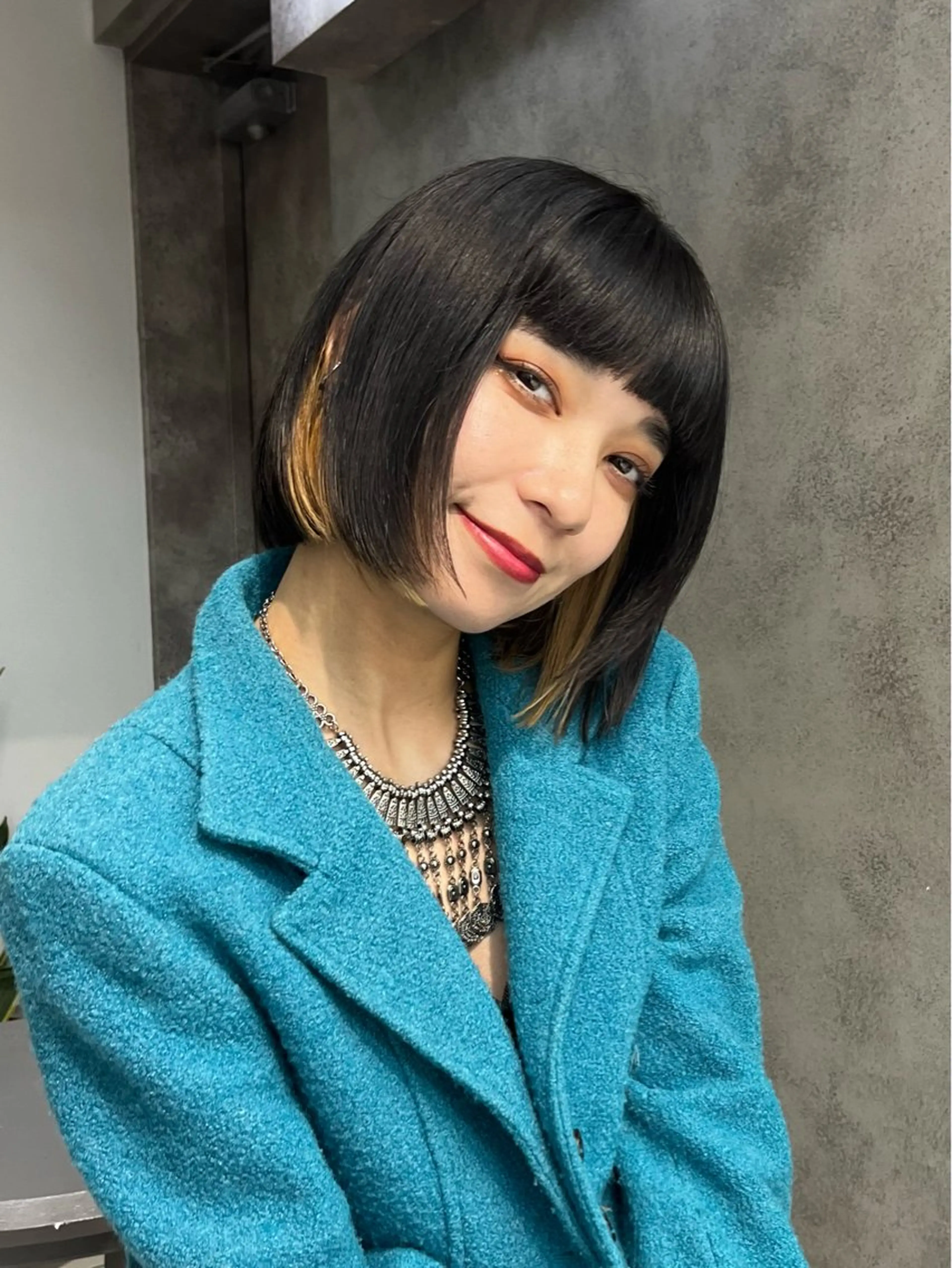 カラー ボブ・顔まわり 💎愛唯(めい)のヘアスタイル