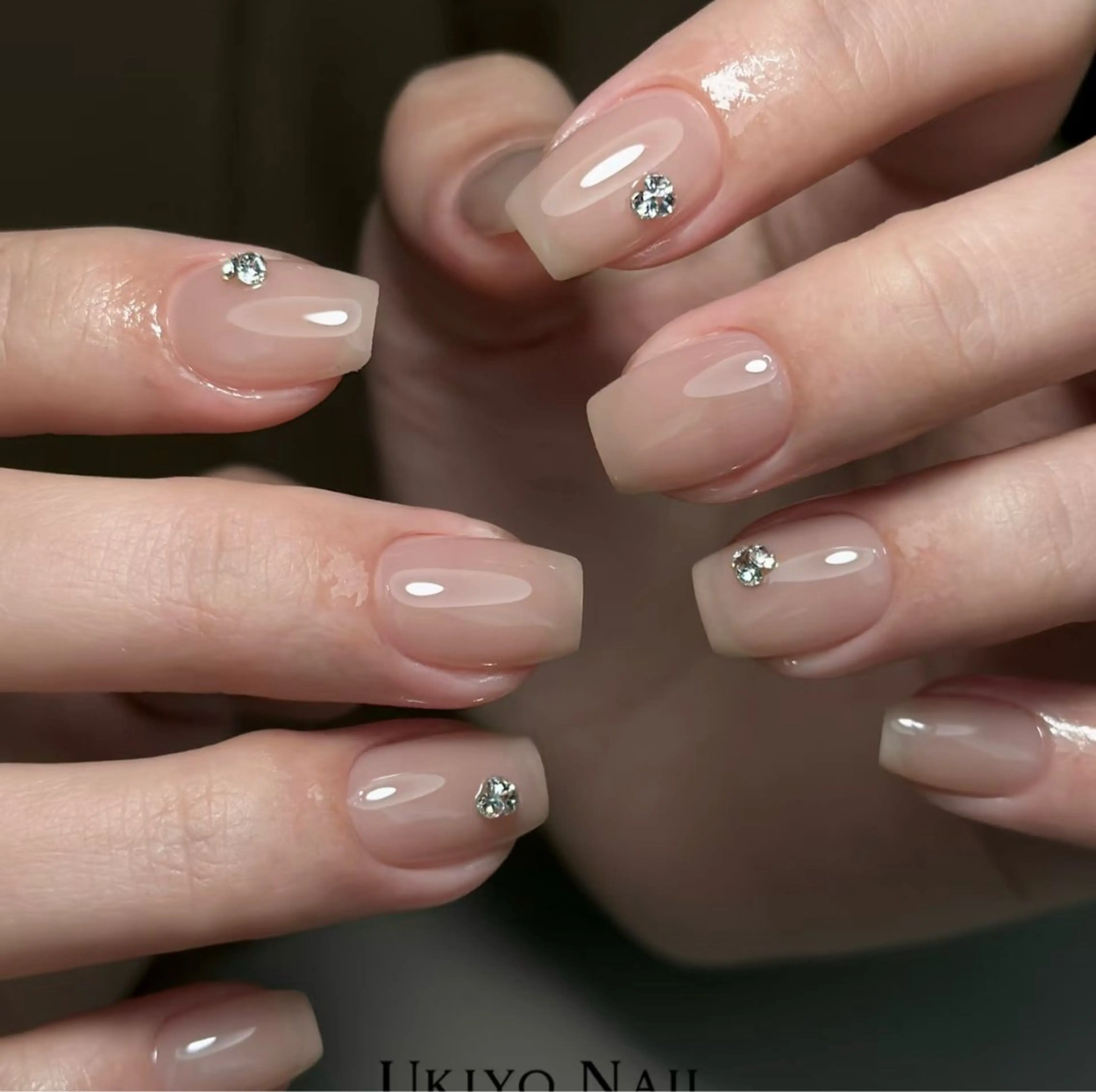 ネイル アートネイル オーロラネイル チークネイル フレンチネイル ガラスフレンチ 🎀🎀YooLi Nail Salonのネイルデザイン