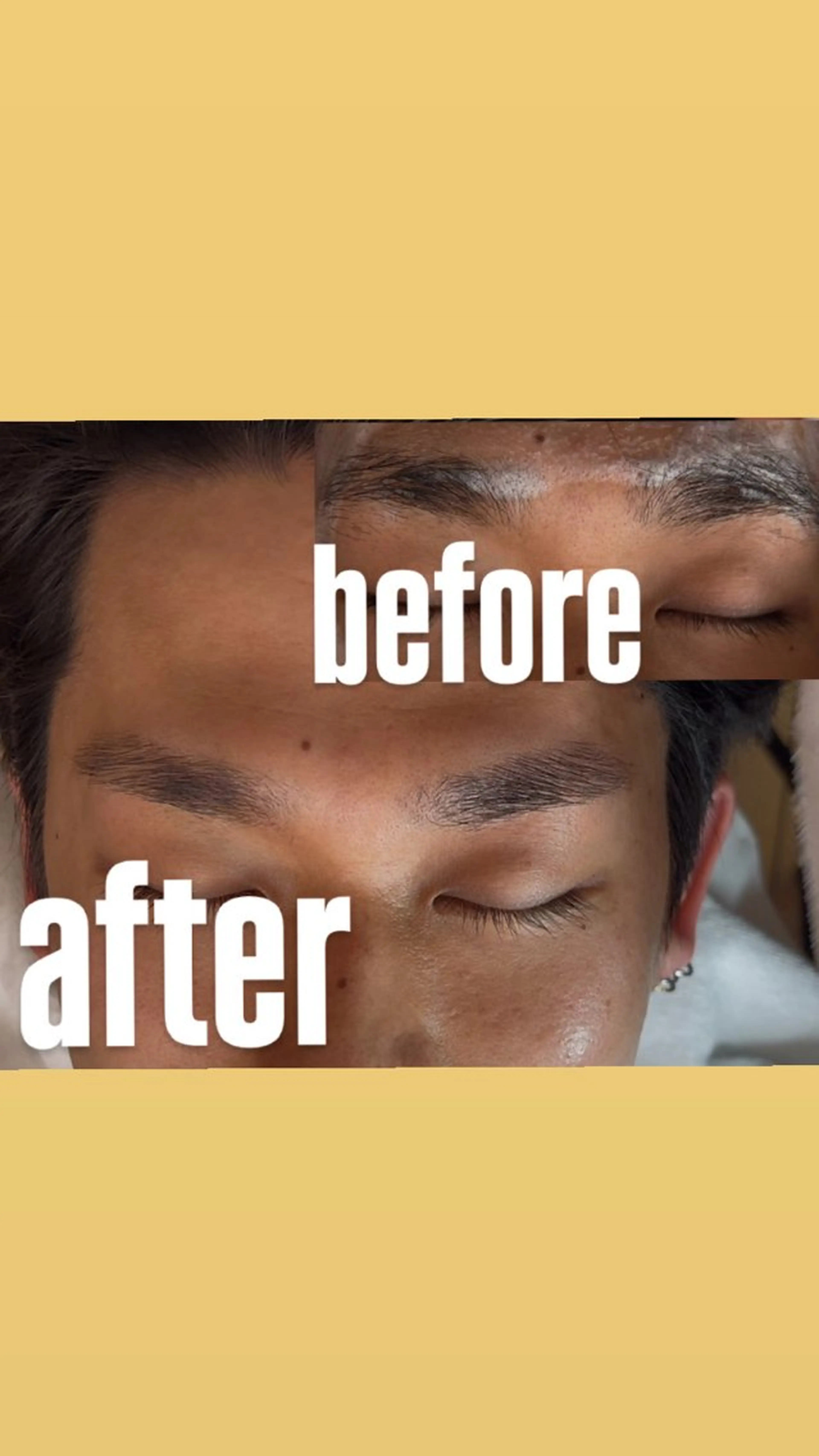 メンズ眉毛カット、メンズ眉毛シェービングの写真