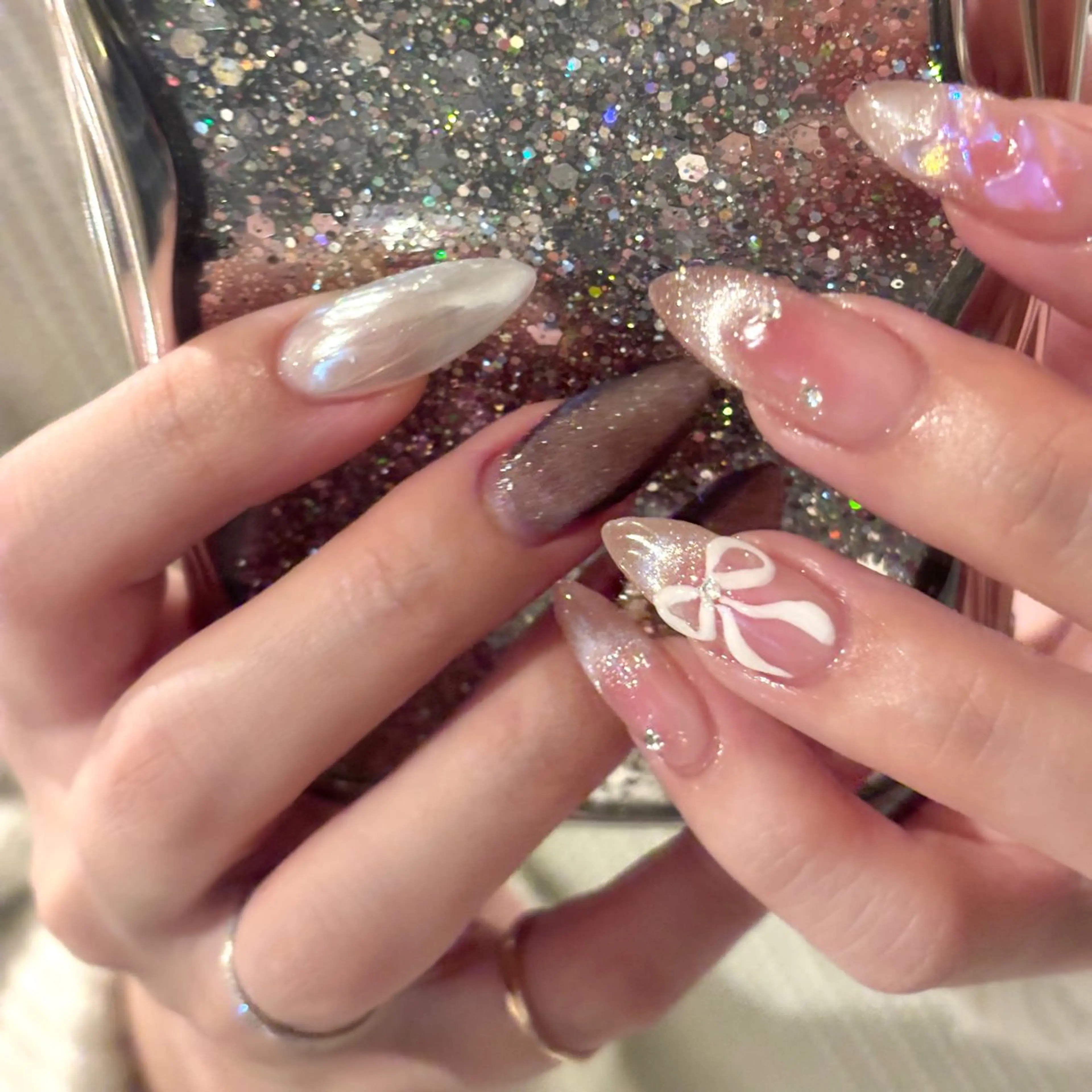 ロング ハンドネイル Amute nailのネイルデザイン