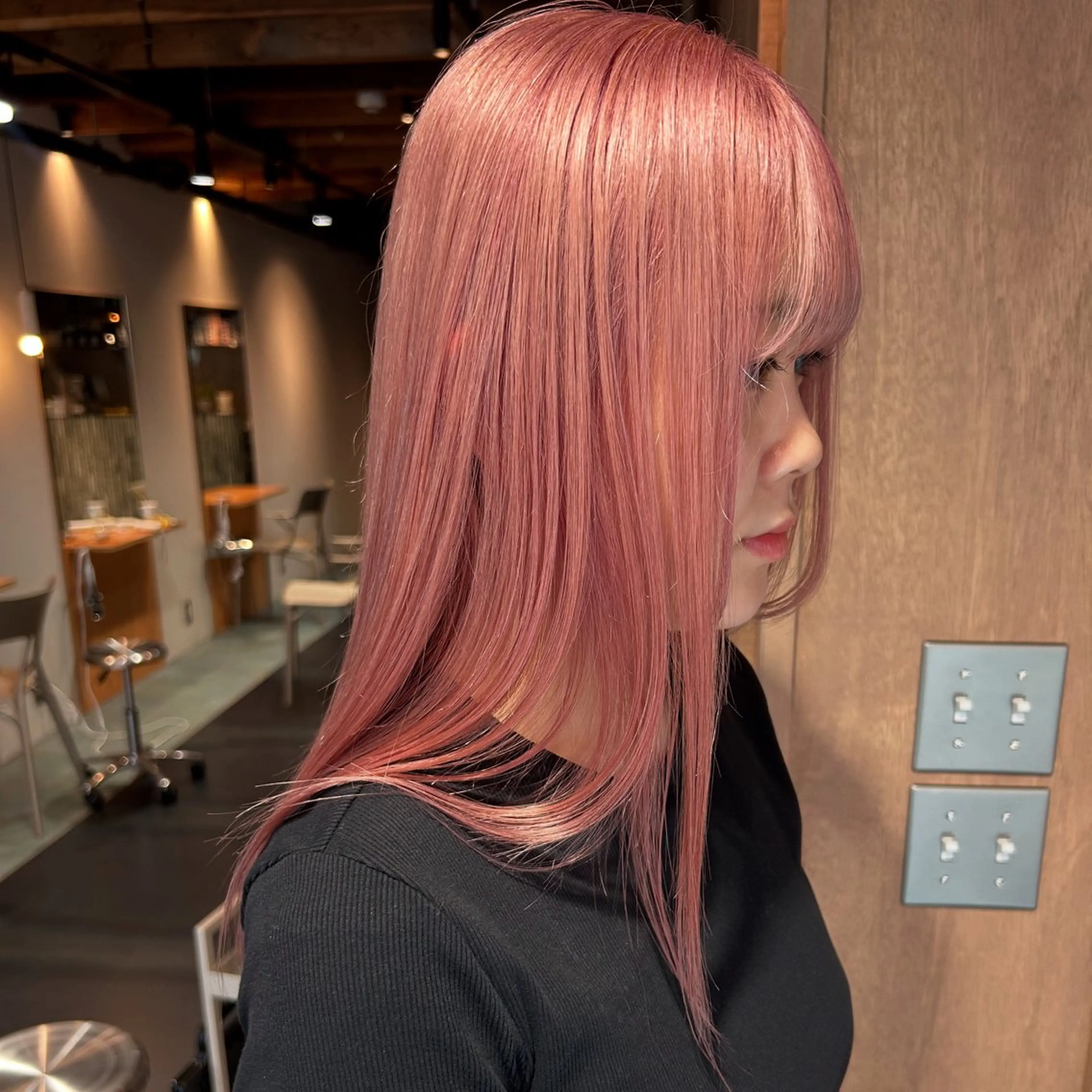 ロング カラー ベージュカラー ピンクカラー ピンクベージュ げん/梅田美容室 中崎町美容室のヘアスタイル