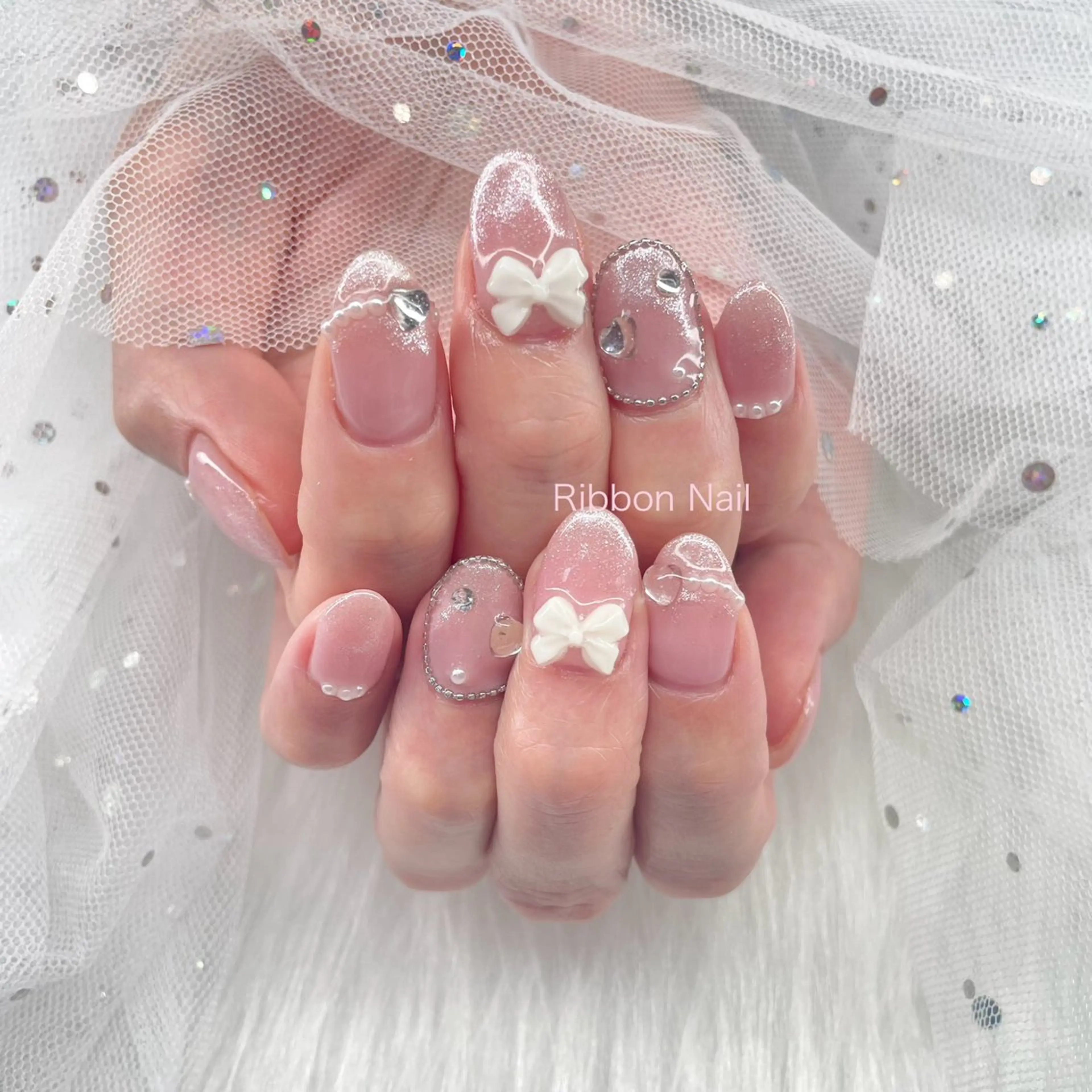 ネイル ガーリー ワンホンネイル Nail Ambra 天王寺店所属・Nail Ambra fusaのネイルデザイン