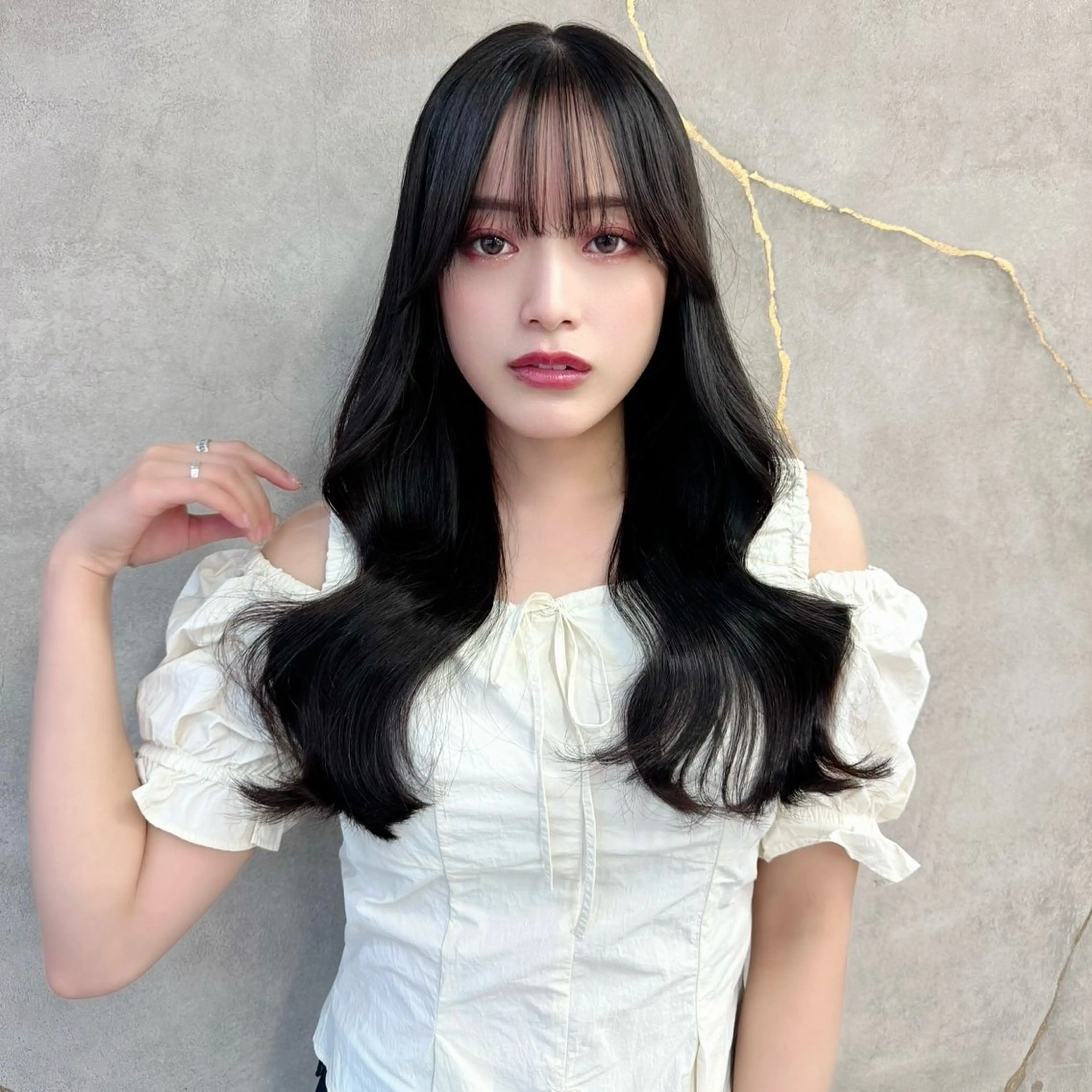 ロング カット ヘアカラー トリートメント レイヤー/縮毛矯正 🌹大人韓国 芹奈のヘアスタイル