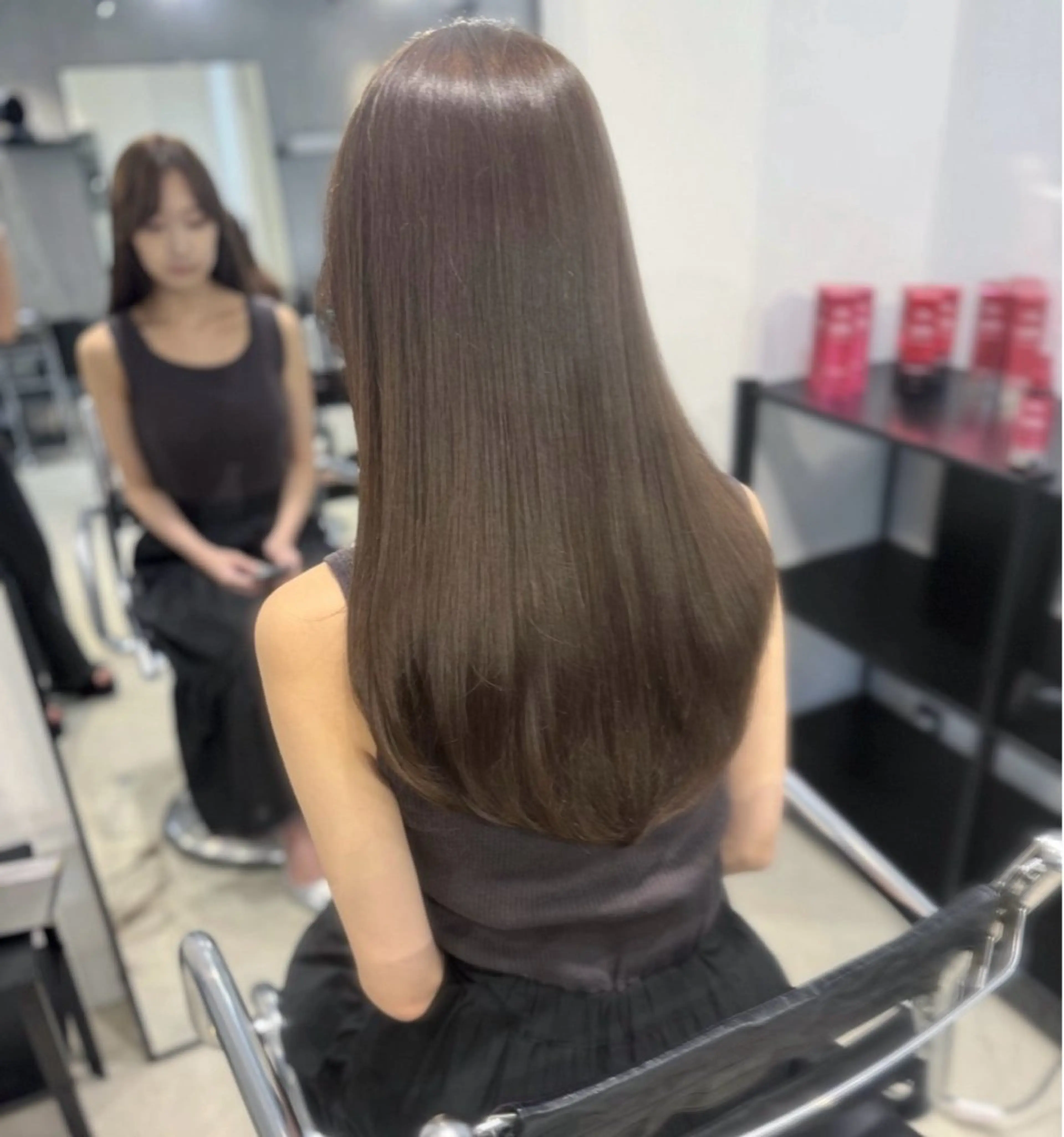 ミディアム カラー パーマ カット ヘアカラー トリートメント ヘッドスパ ヘアセット 透明感/オリーブ/ グレージュ/YUKAのヘアスタイル