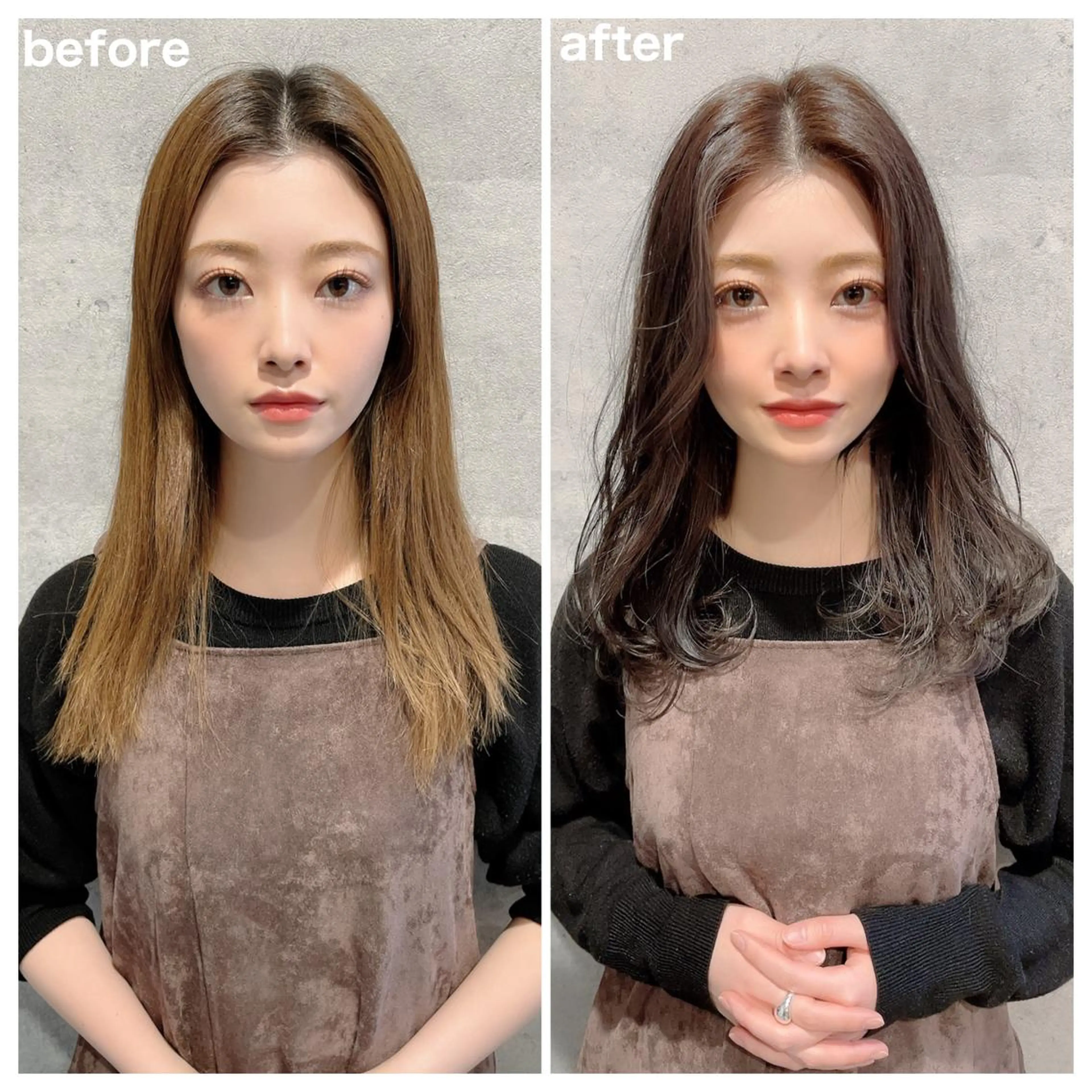 ミディアム カラー ヘアアレンジ 顔周りカット/髪質改 善/新宿/畑中稔里のヘアスタイル