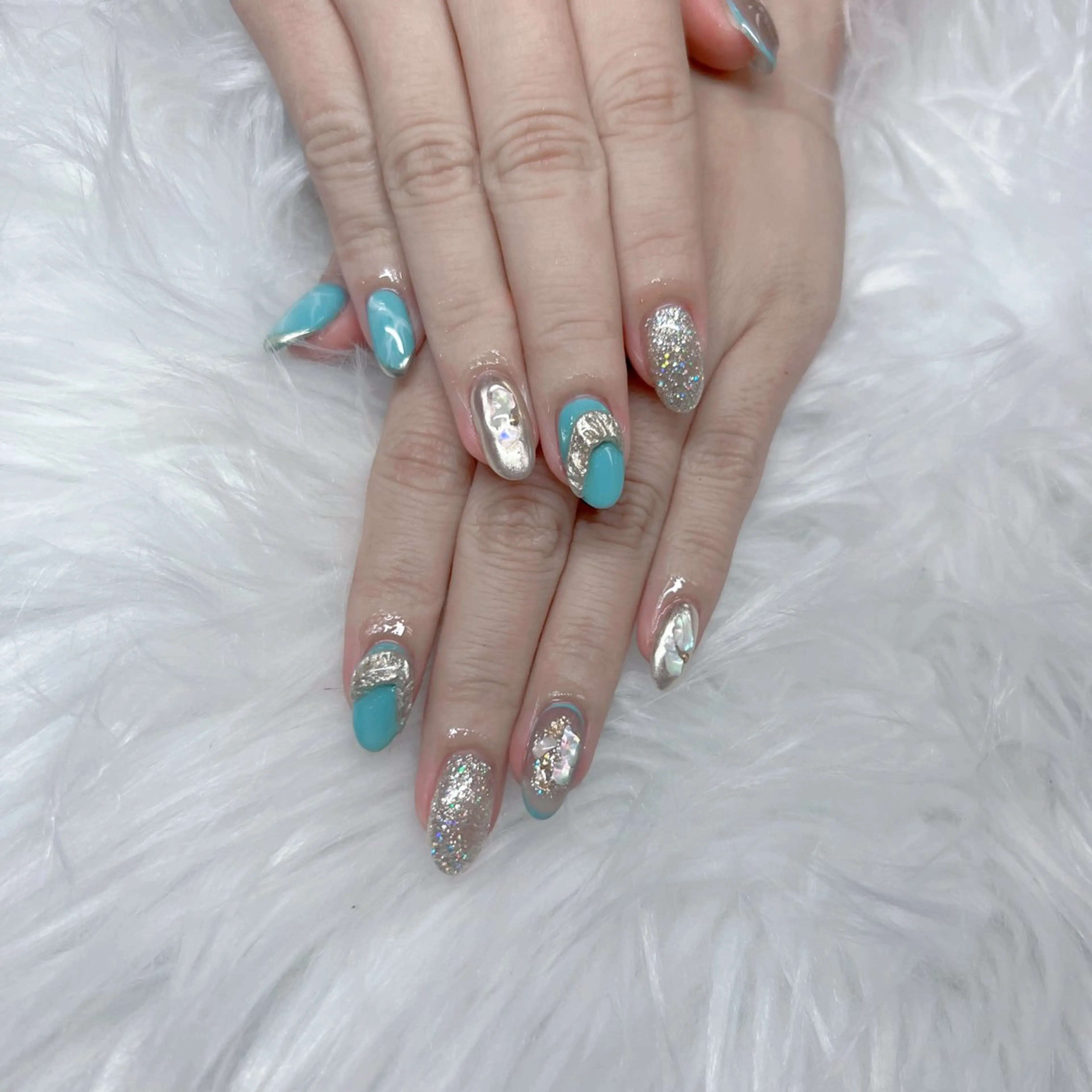 ネイル ミラーネイル ハンドネイル ハンドケア 💜MIYA nail川崎店のネイルデザイン