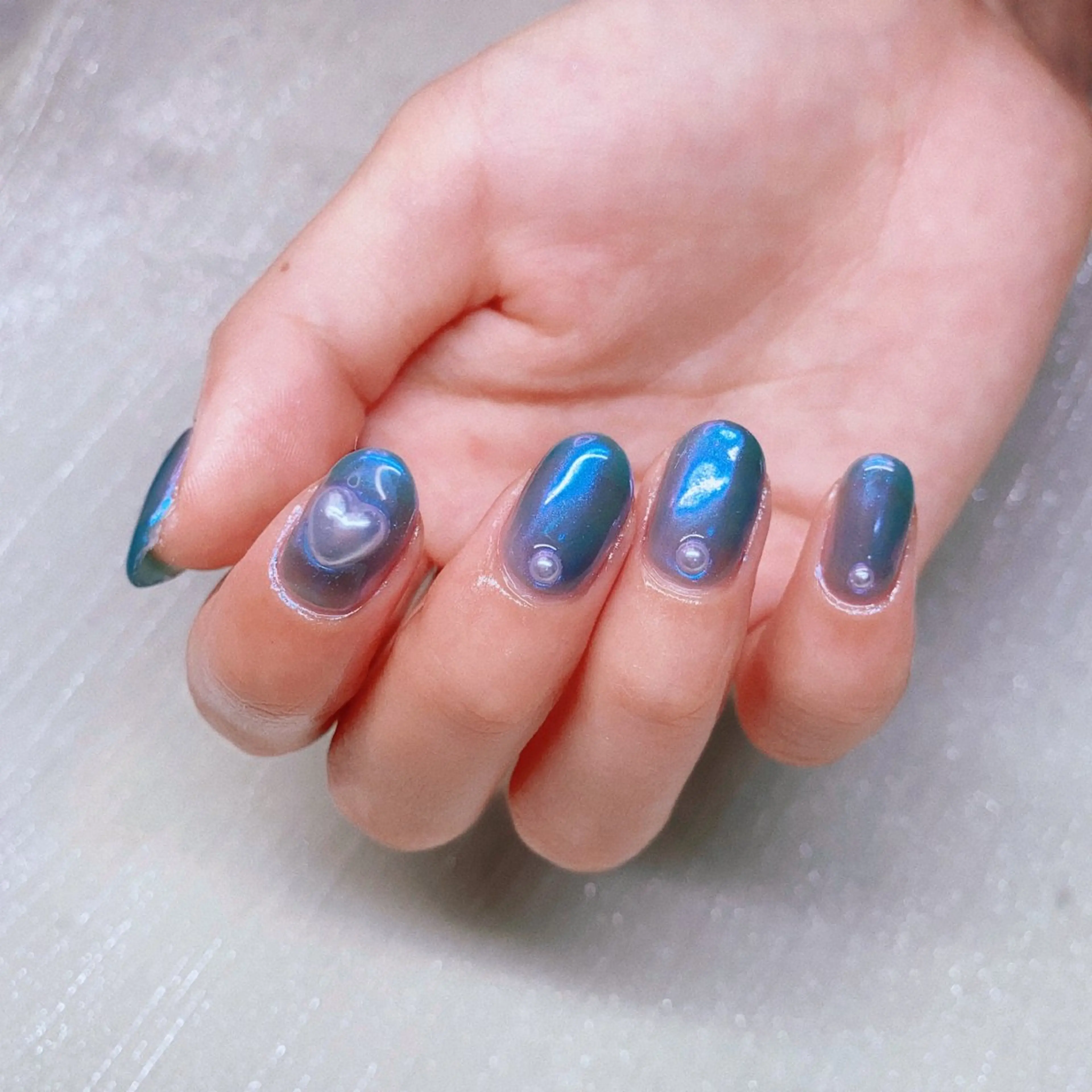 ネイル 長さ出し ストーンネイル ハンドネイル Nailist SUZU所属・Nailist suzuのネイルデザイン