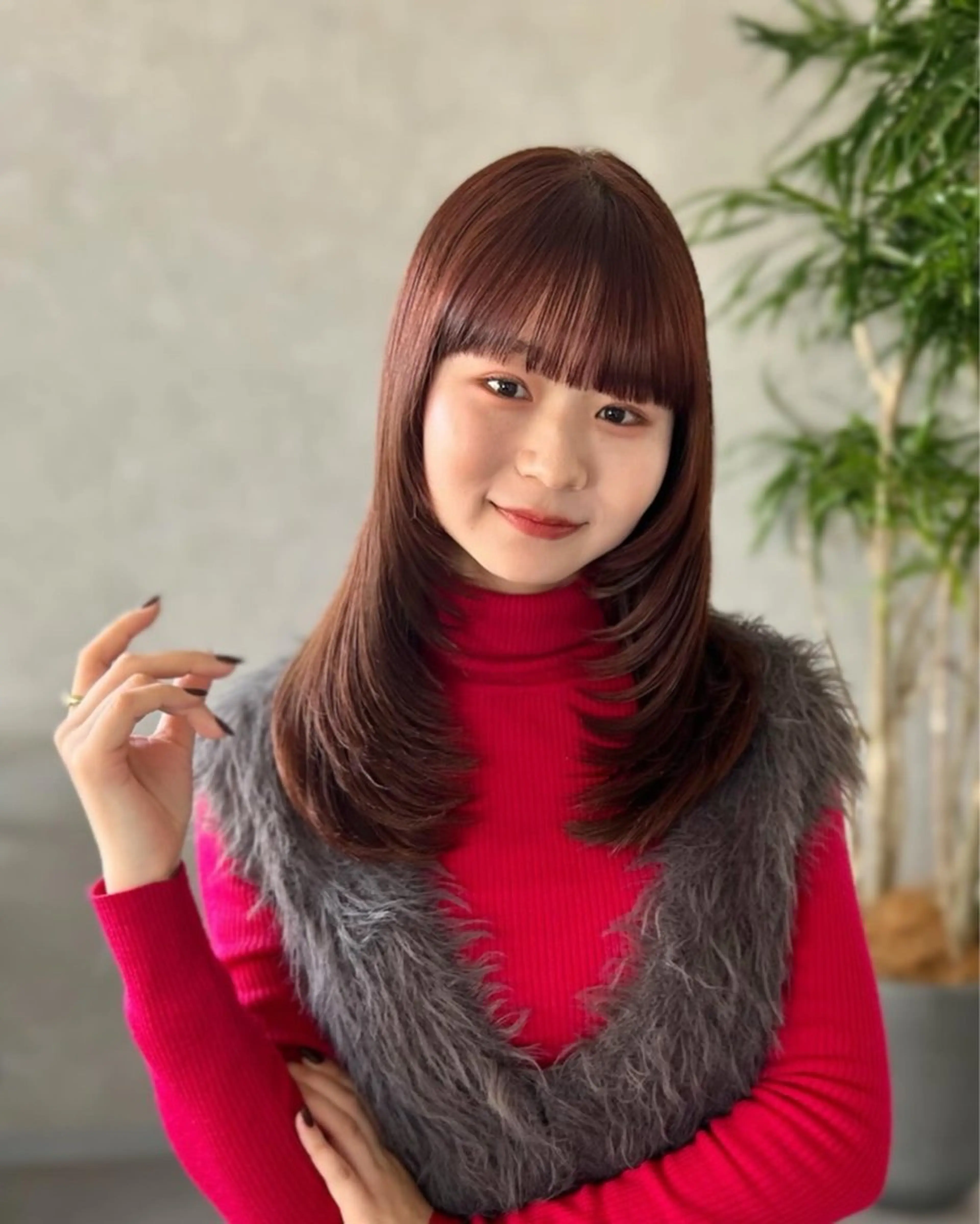 ミディアム カラー ブラウンカラー ピンクカラー ピンクブラウン レイヤーカット カット ヘアカラー ❤️ショートカット ・顔周りカット❤️のヘアスタイル