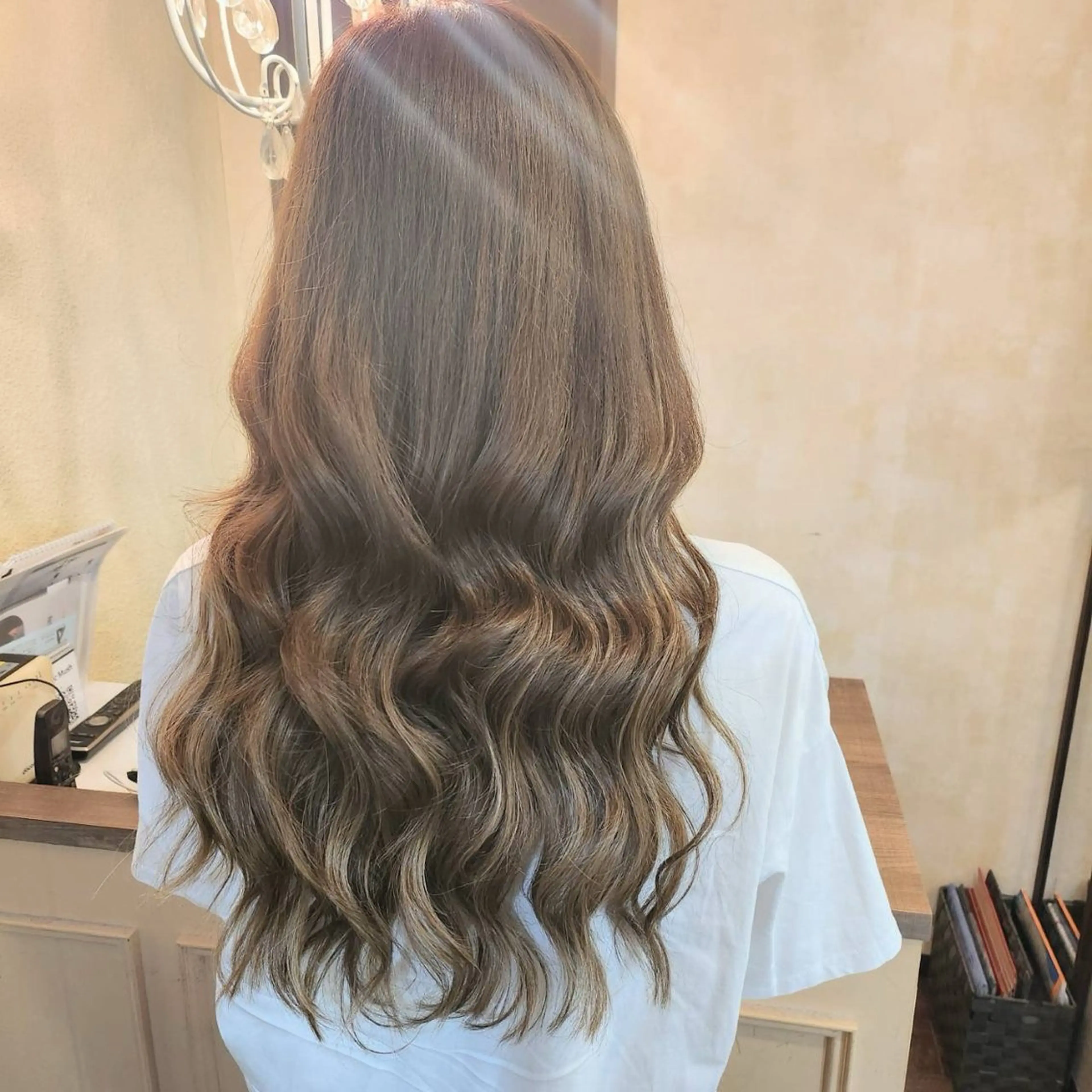 ロング ヘアアレンジ シールエクステ アッシュ アッシュブラウン エクステ カット エクステ MagicMush ✴︎シールエクステのヘアスタイル