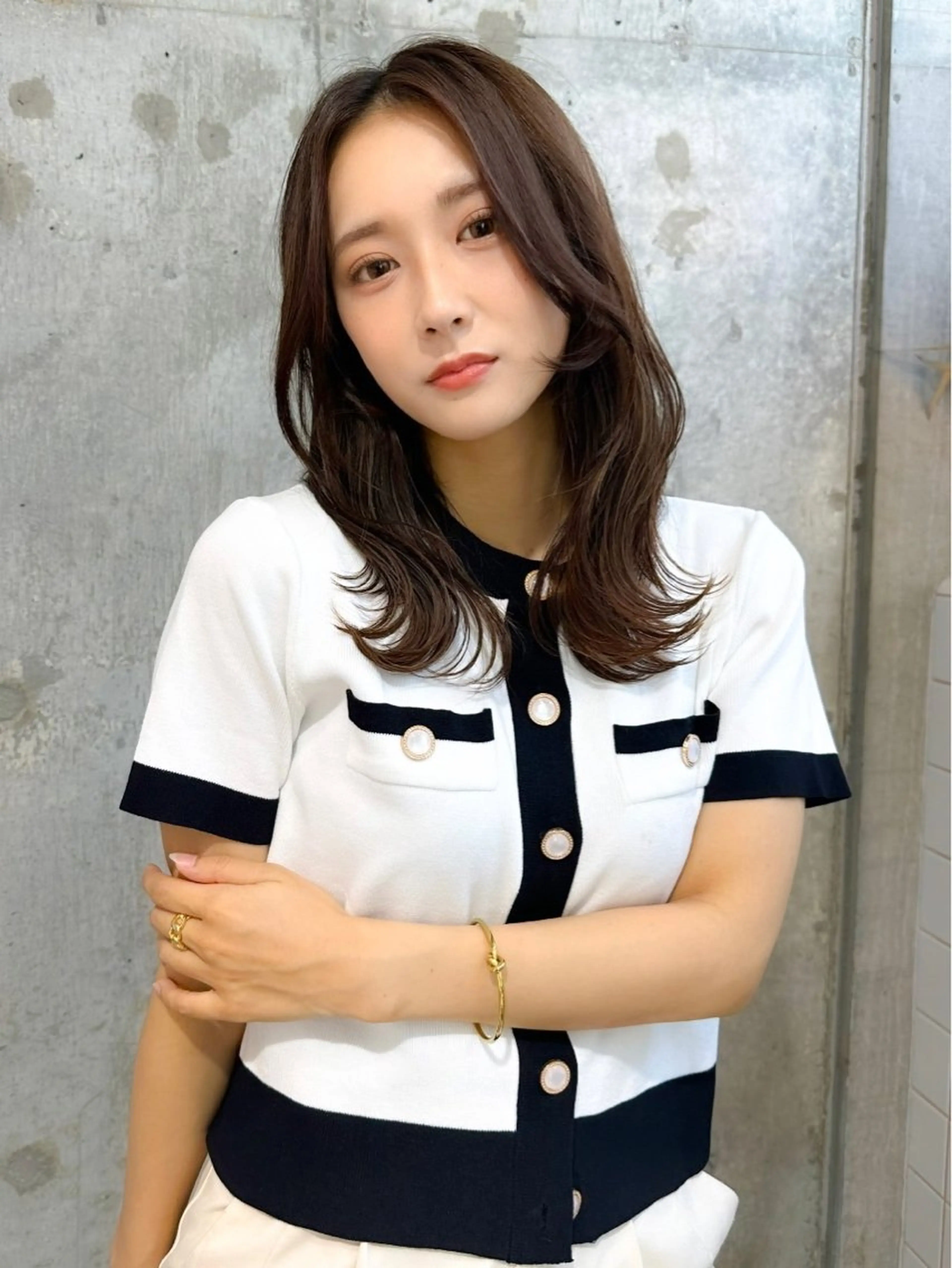 ミディアム カラー 髪質改善/韓国ヘア レイヤー/新宿/ロミのヘアスタイル