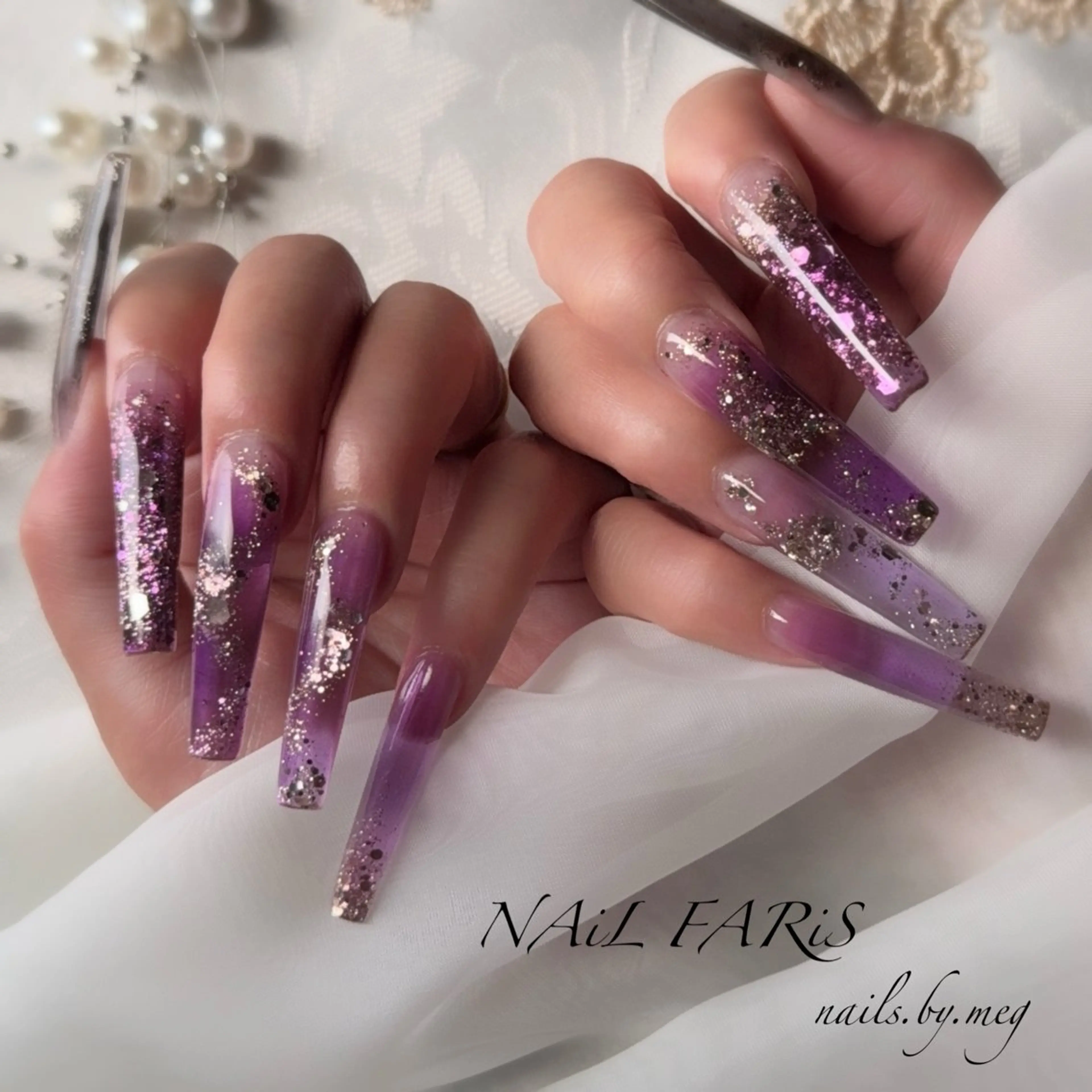 ネイル ロングネイル ハンドネイル NAiL FARiS Megのネイルデザイン