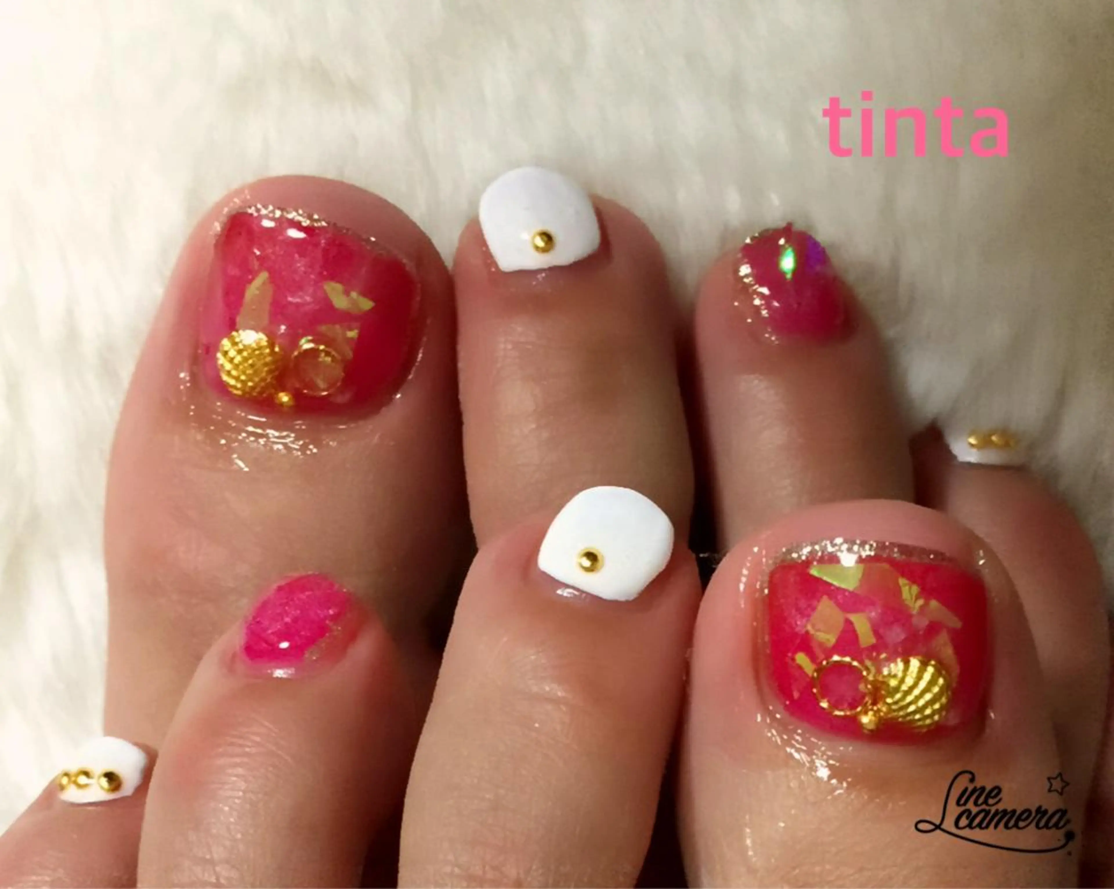 ネイル フットネイル ピンク ネイルサロン ティンタ所属・馬場 典子のネイルデザイン