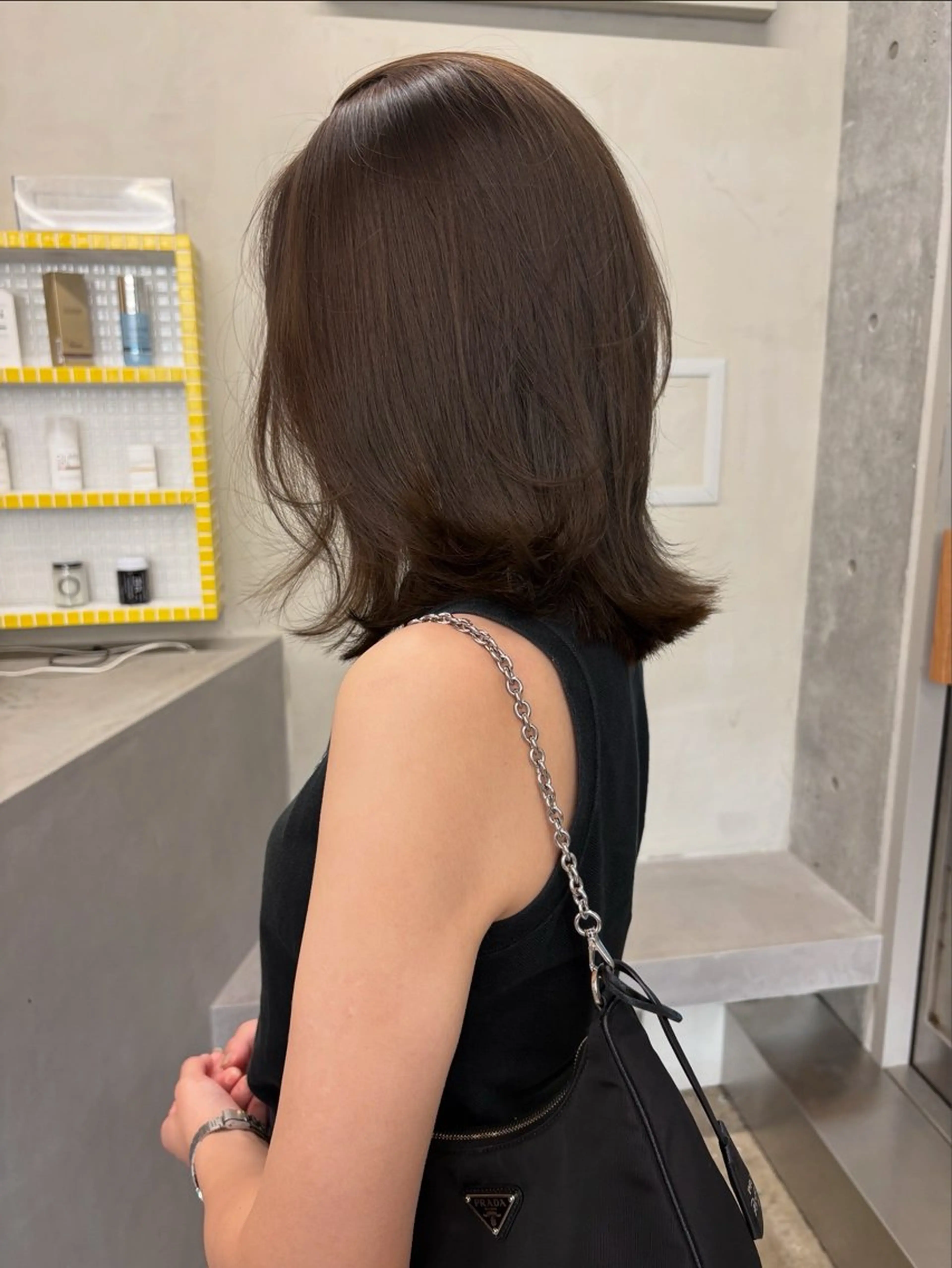 ミディアム カラー カット ヘアカラー トリートメント レイヤー/柔色 カラー/SAkiのヘアスタイル