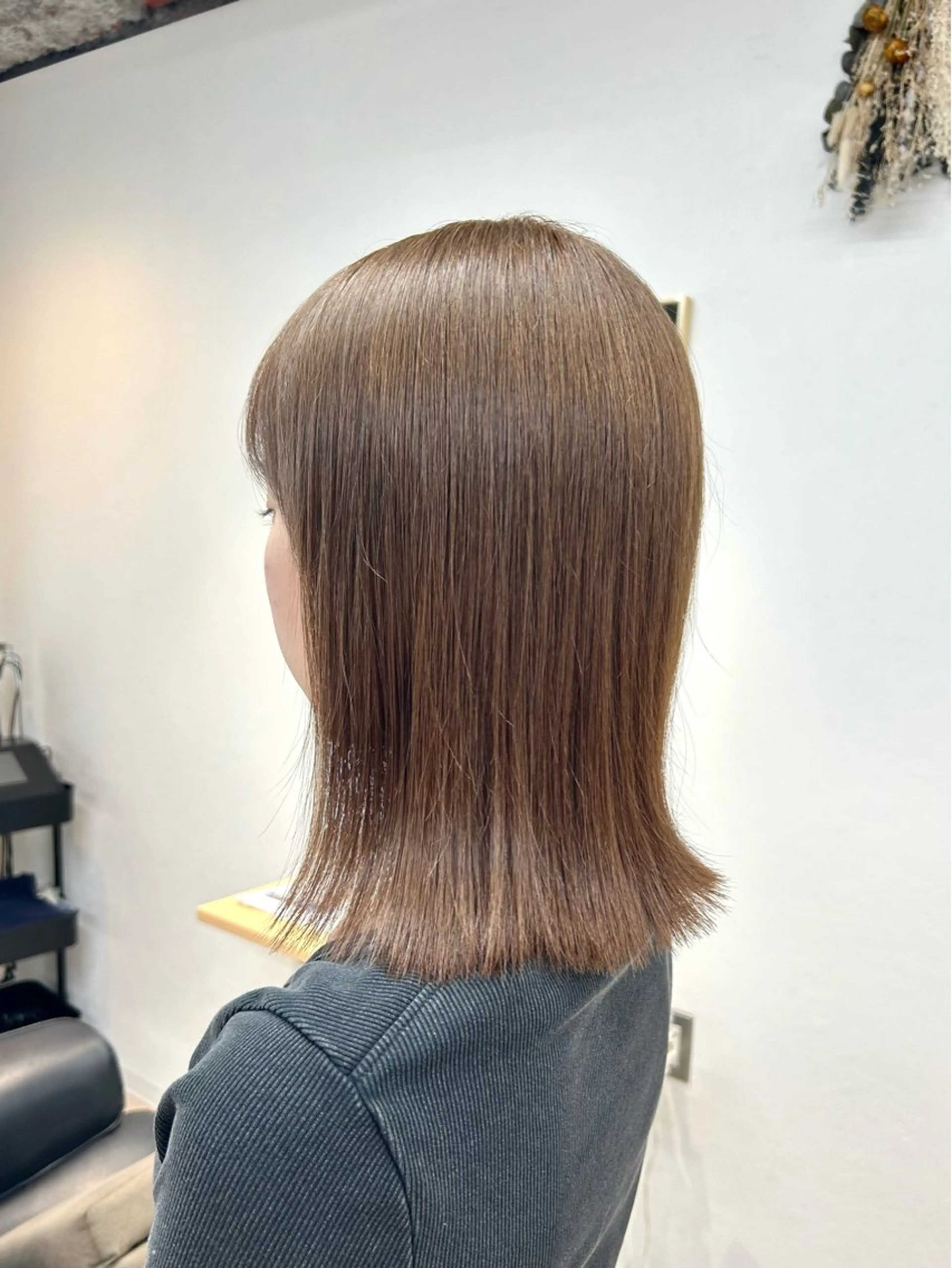 ミディアム カラー 韓国ボブ/レイヤー/ ハイトーン/まなみのヘアスタイル